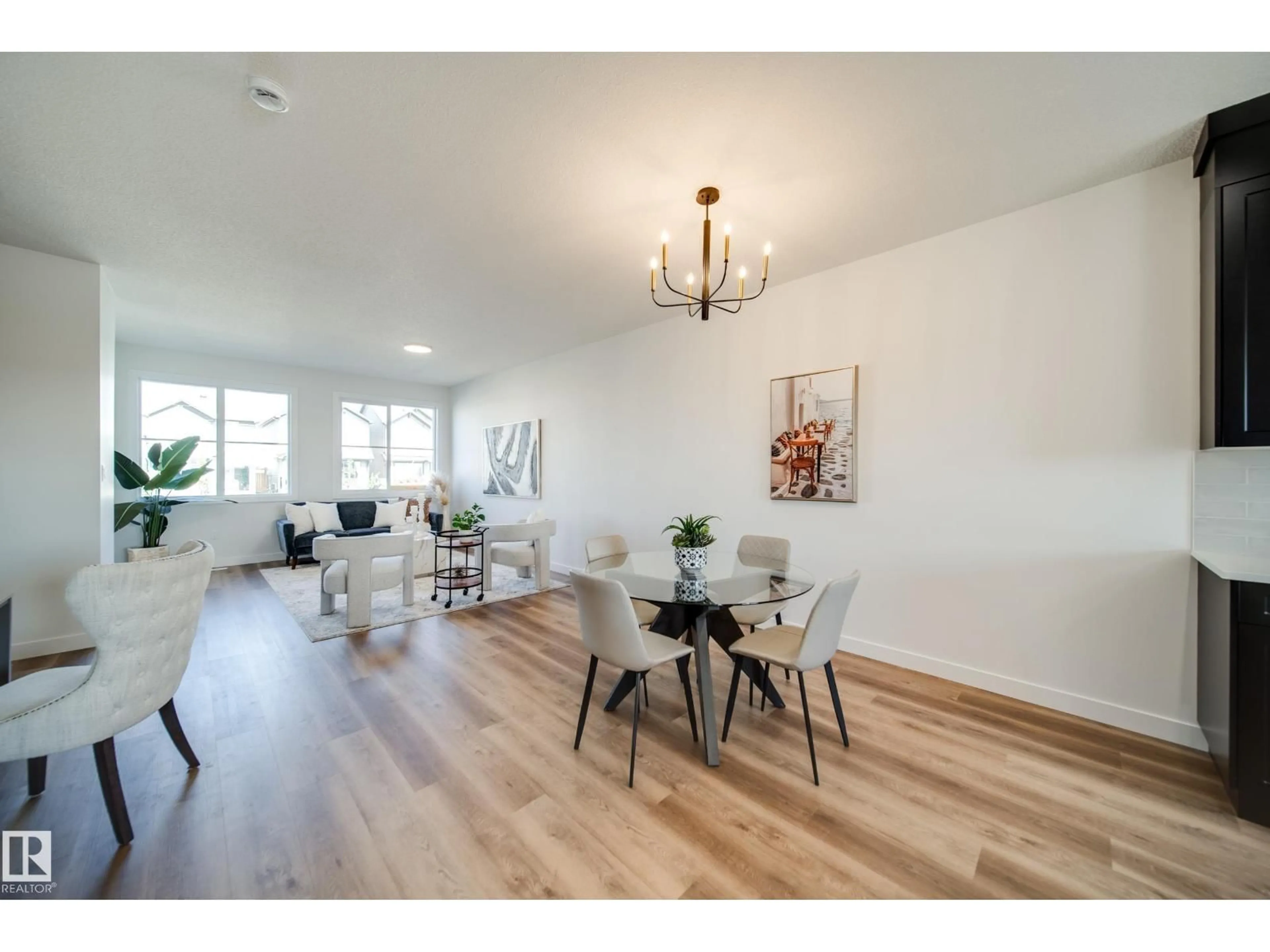 Dining room, wood/laminate floor for 59 SIENNA BV, Fort Saskatchewan Alberta T8L0W3
