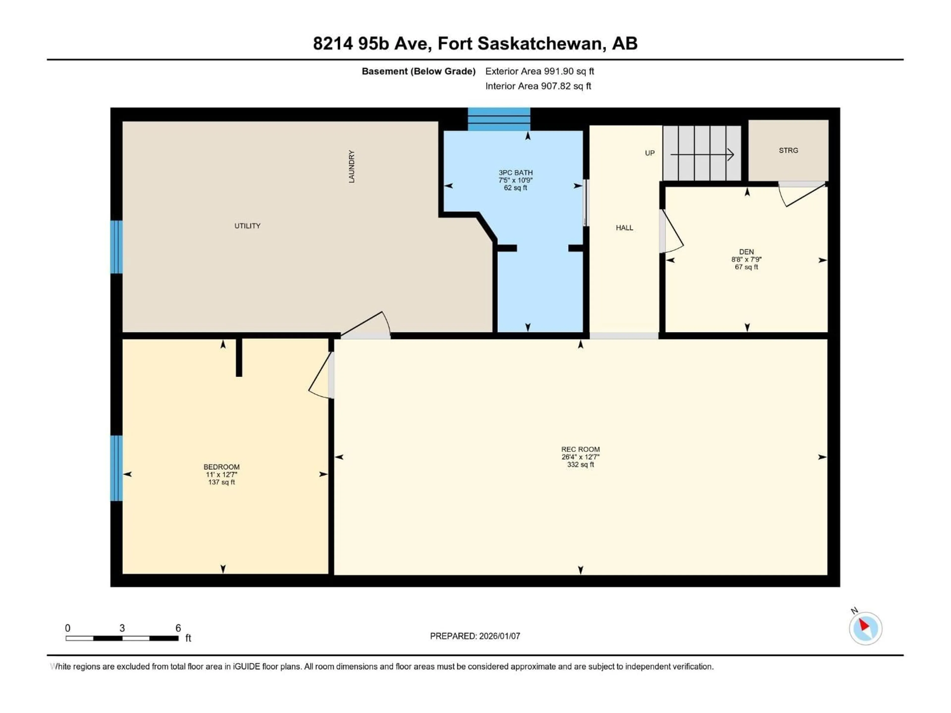 Floor plan for 8214 95B AV, Fort Saskatchewan Alberta T8L2V5