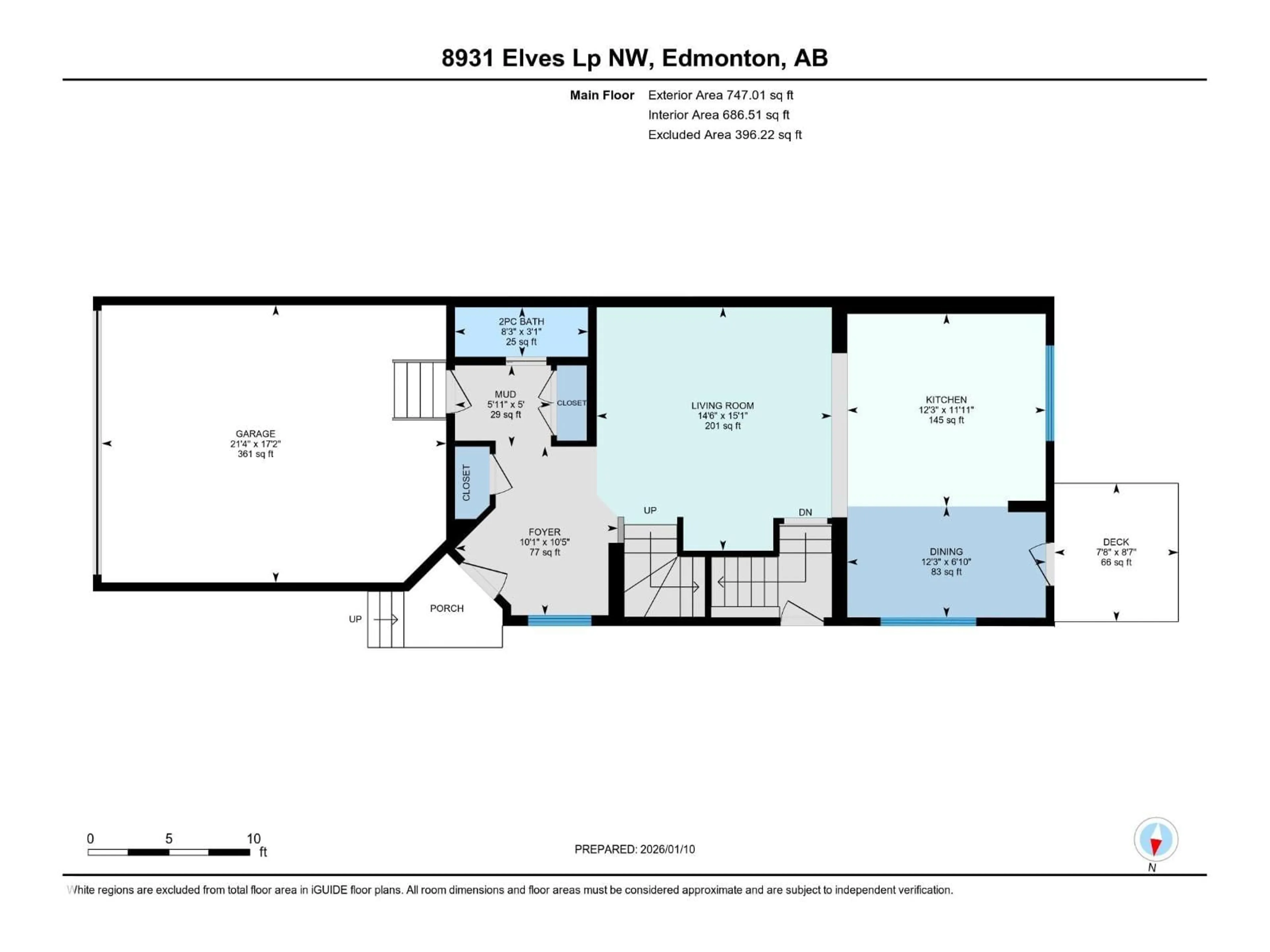 Floor plan for 8931 ELVES LO, Edmonton Alberta T6M3G3