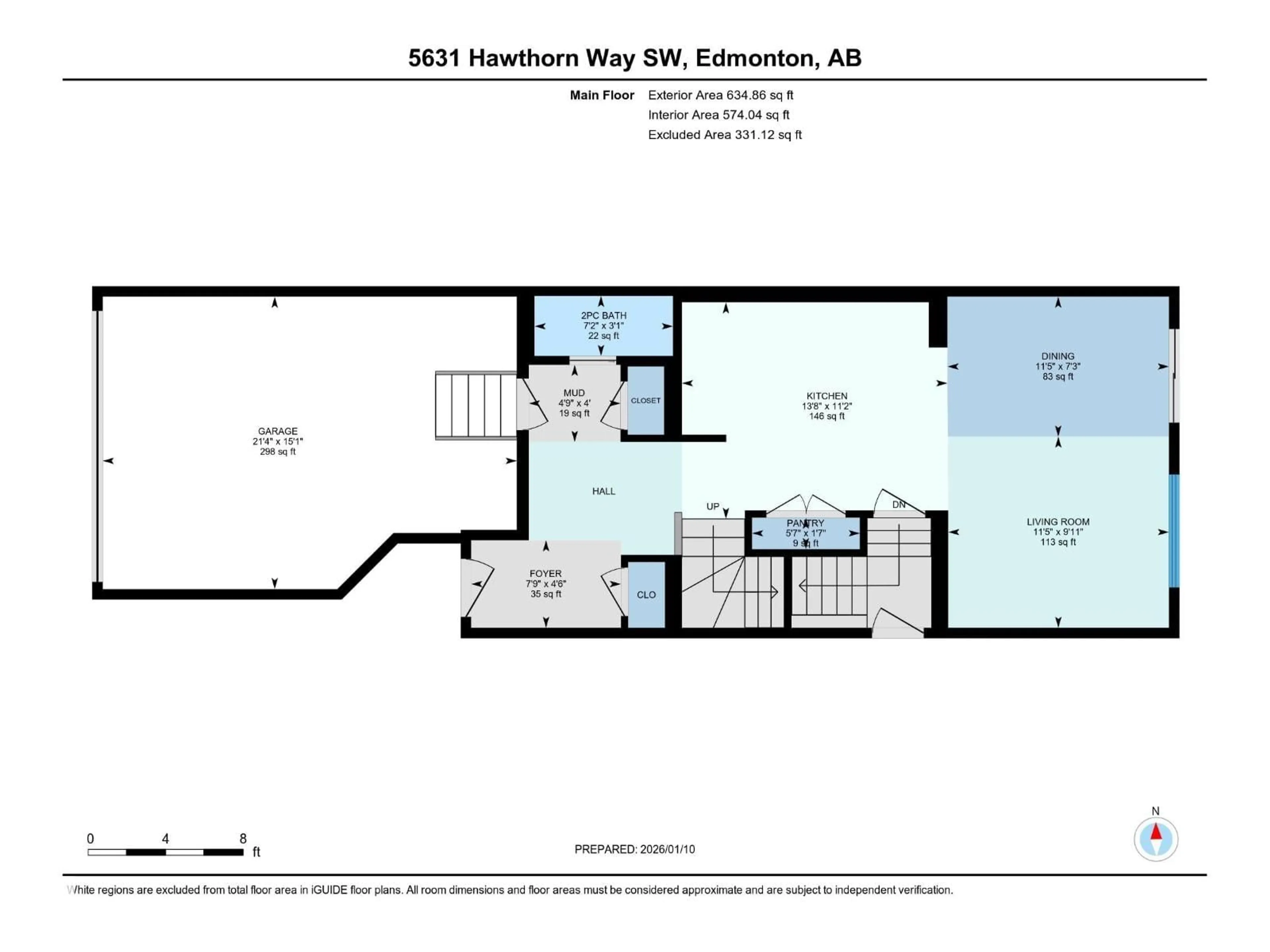 Floor plan for SW - 5631 HAWTHORN WY, Edmonton Alberta T6X3K7