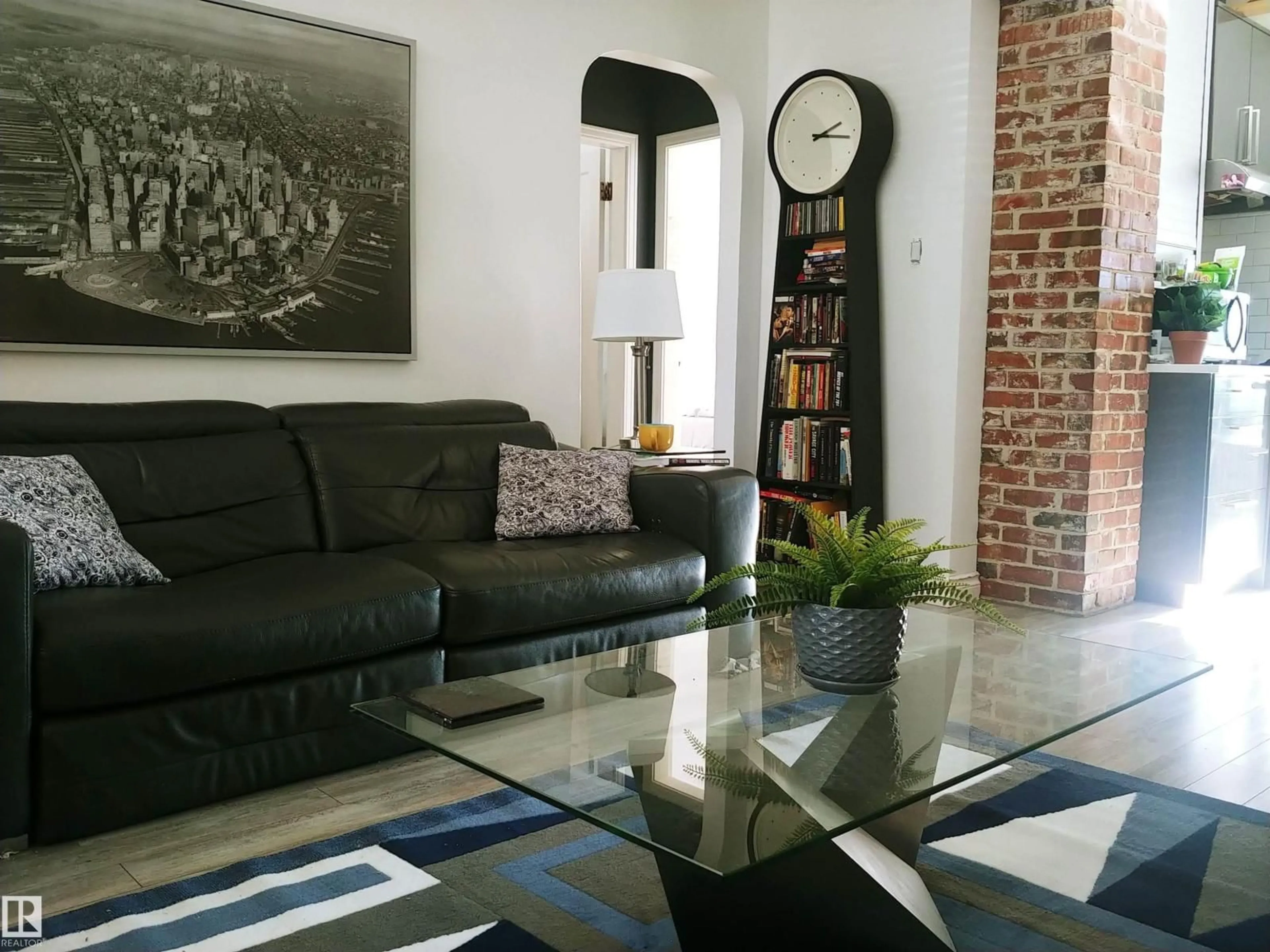 Living room with furniture, unknown for 9831 83 AV, Edmonton Alberta T6E2B8