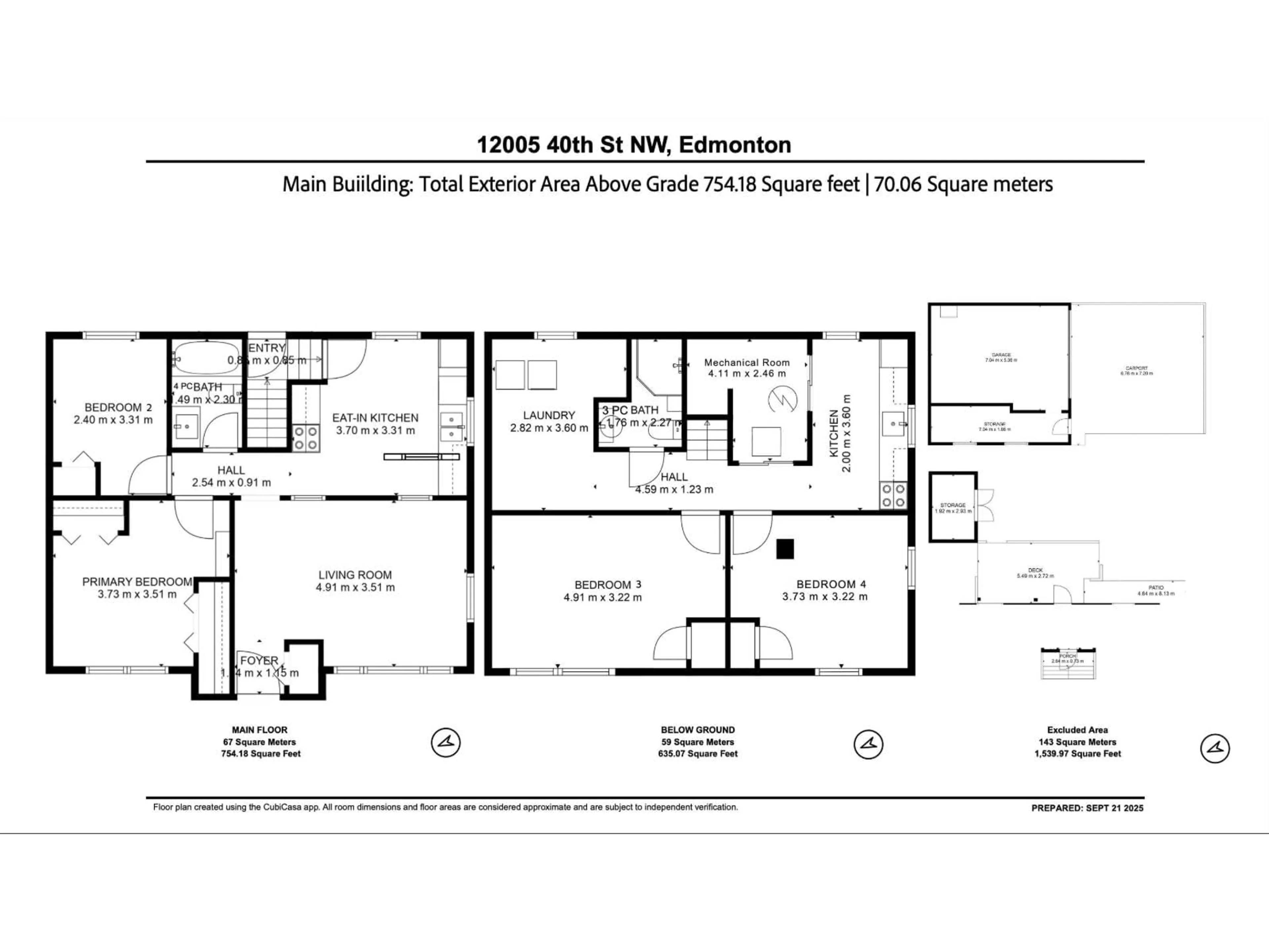 Floor plan for NW - 12005 40 ST, Edmonton Alberta T5W2L2