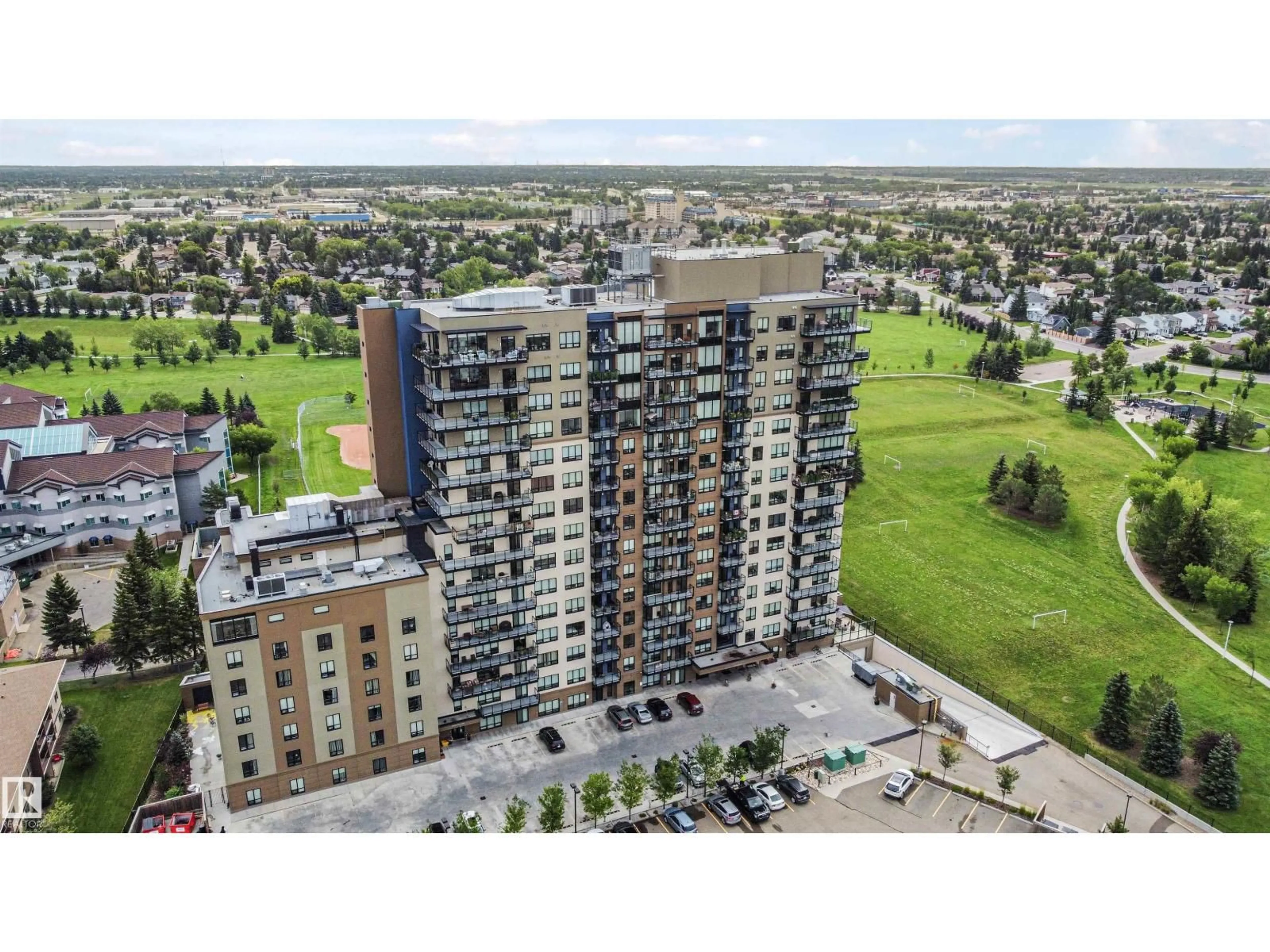 A pic from outside/outdoor area/front of a property/back of a property/a pic from drone, city buildings view from balcony for #408 - 2755 109 ST, Edmonton Alberta T6J5S4