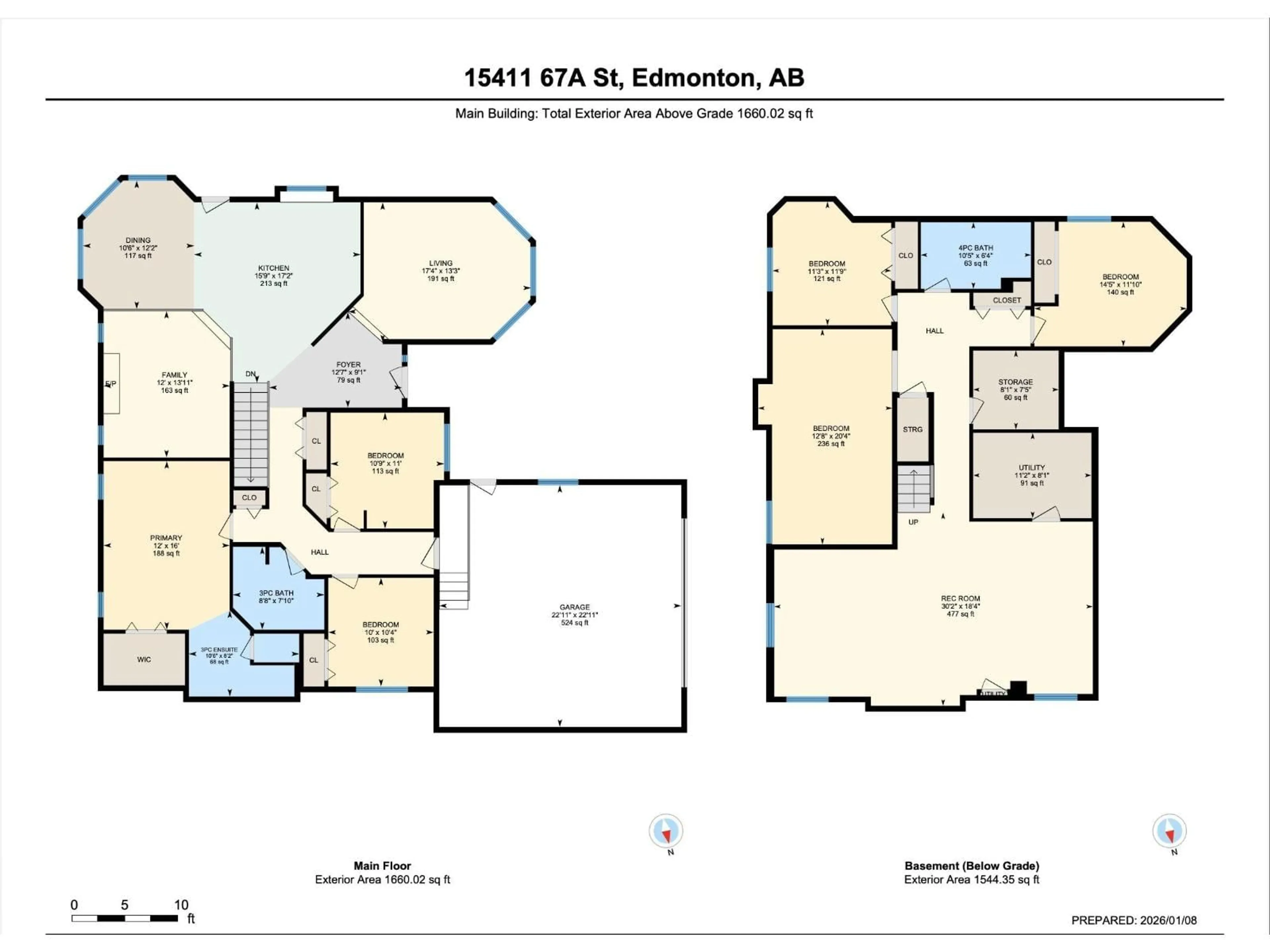 Floor plan for 15411 67A NW, Edmonton Alberta T5Z2W8