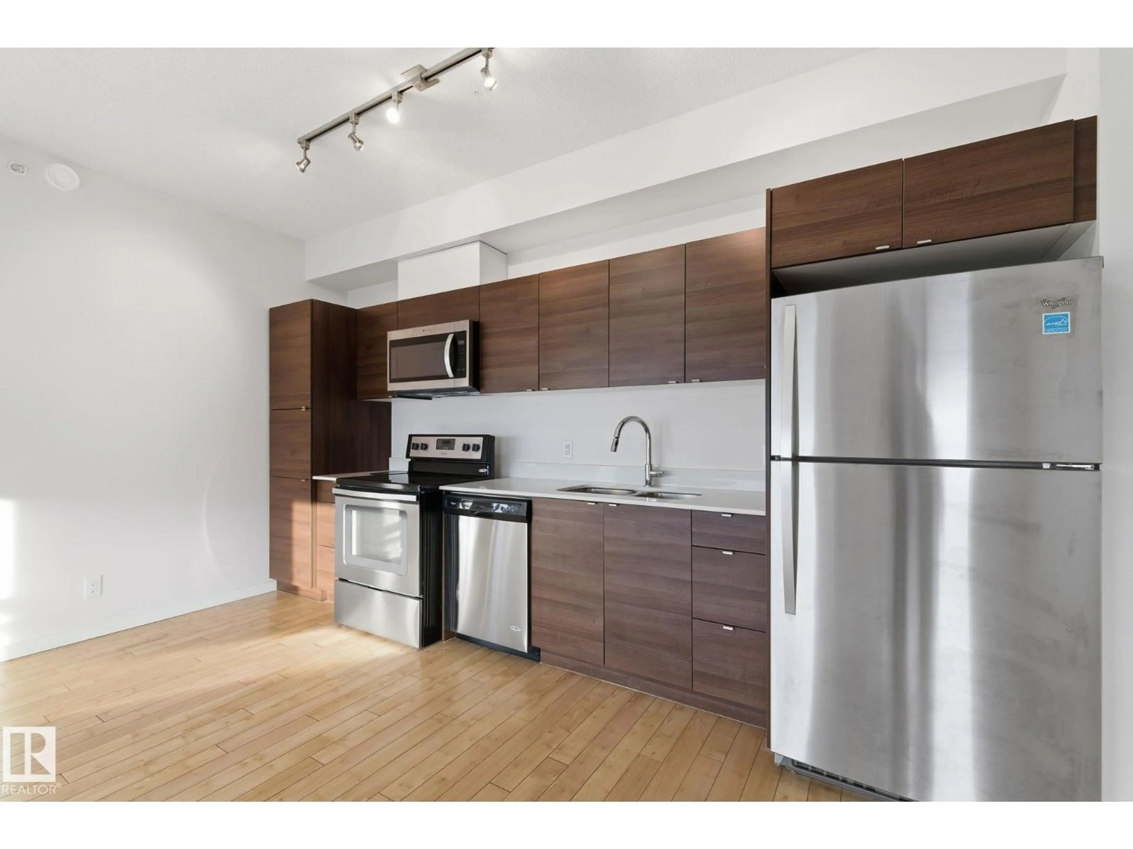 Standard kitchen, wood/laminate floor for #405 - 9517 160 AV, Edmonton Alberta T5Z0N1