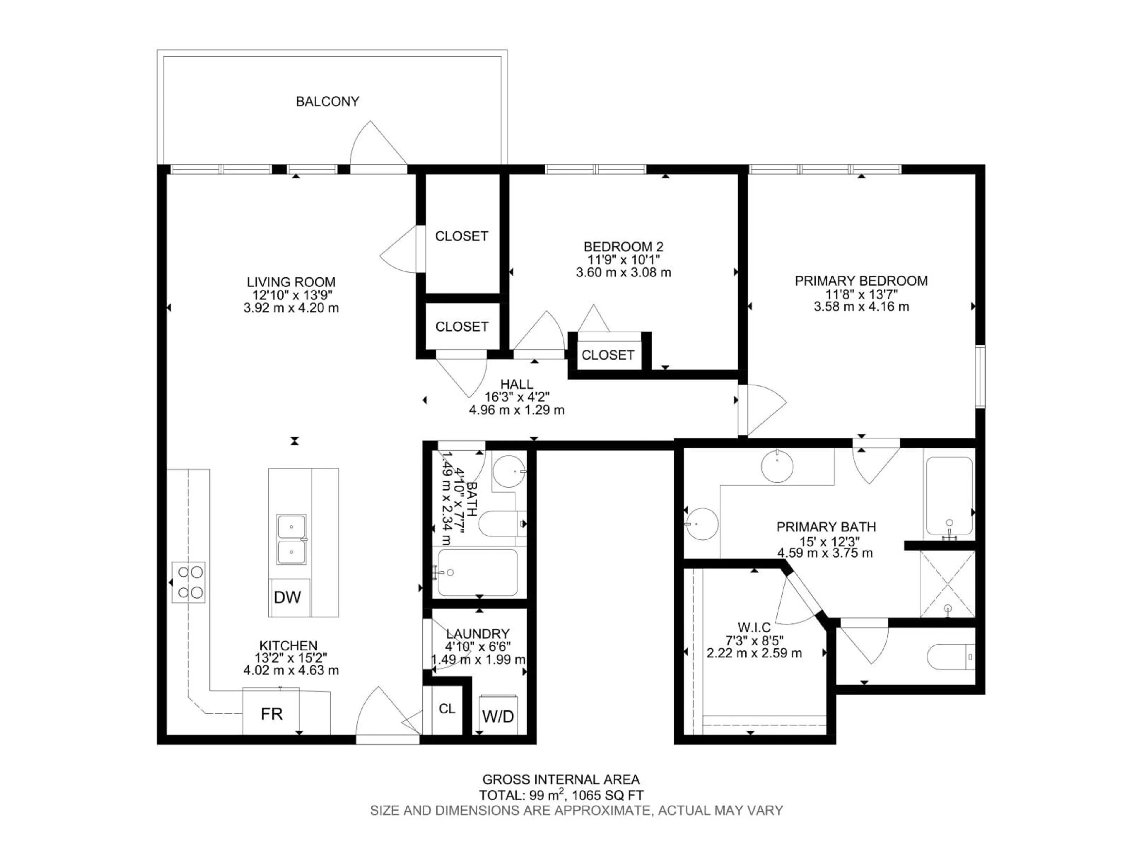 Floor plan for #301 - 9603 98 AV, Edmonton Alberta T6C2E2