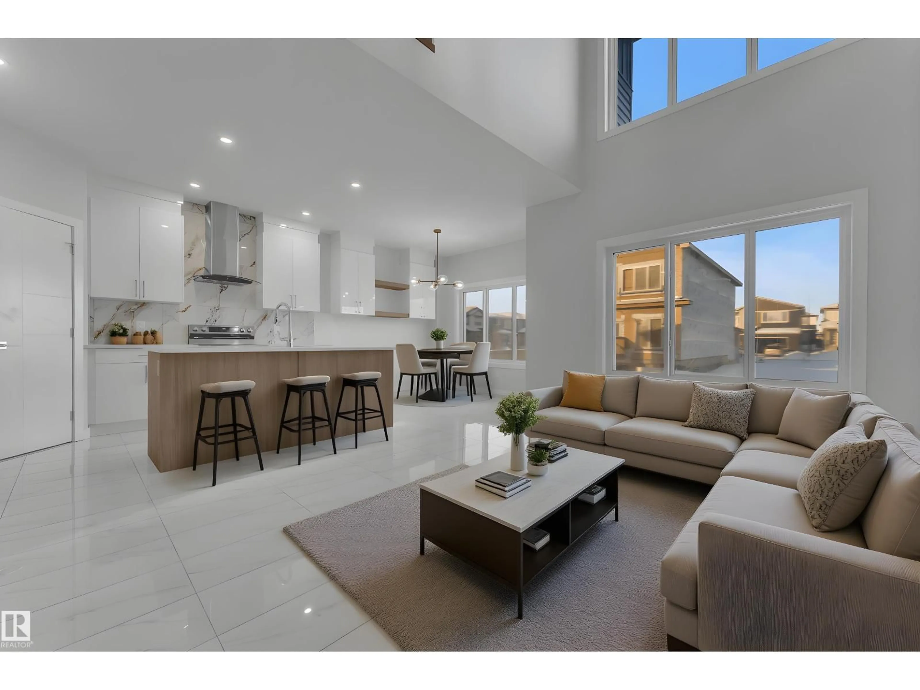 Open concept kitchen, ceramic/tile floor for 3734 40 AV, Beaumont Alberta T4X3C3