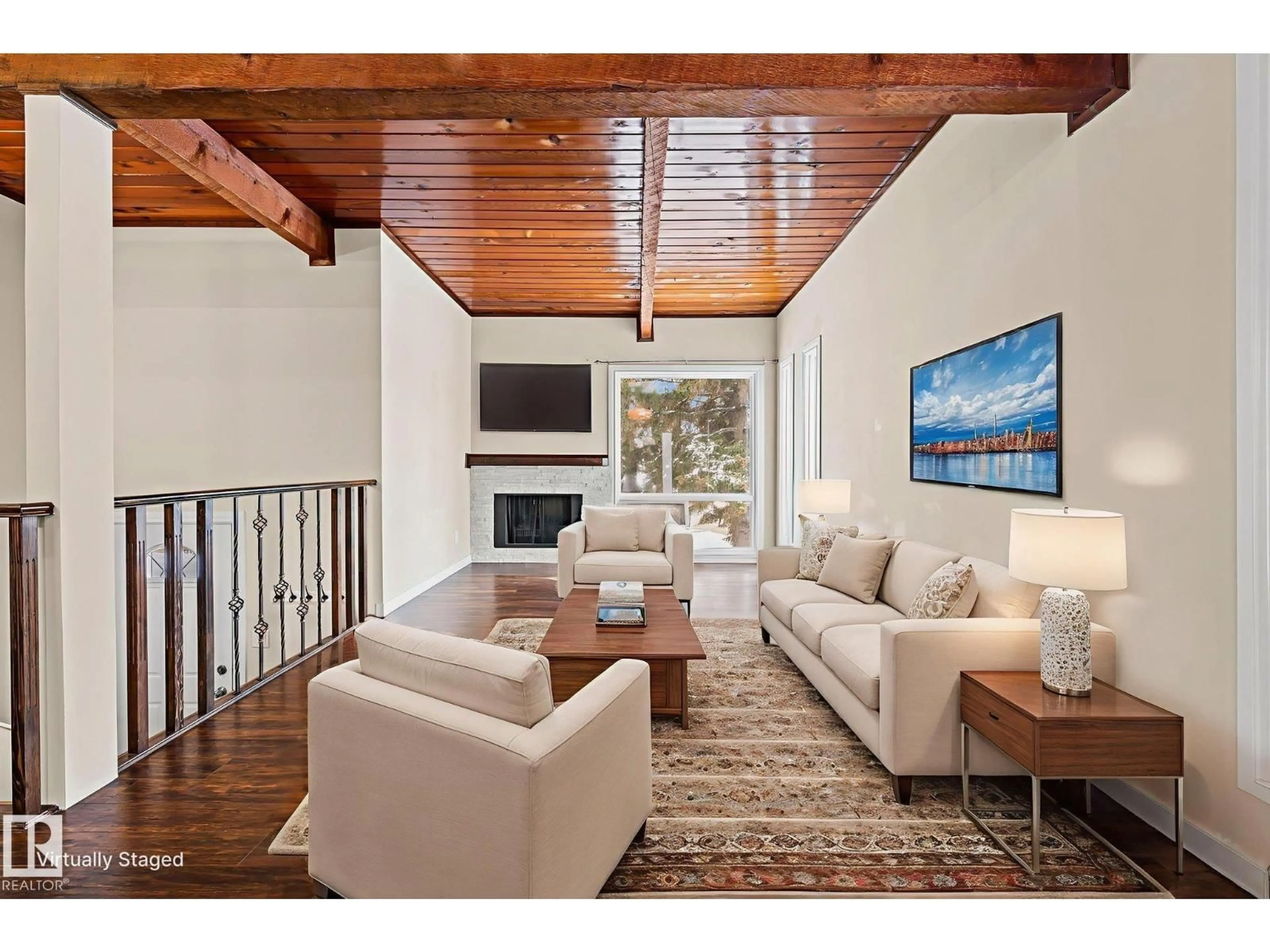 Living room with furniture, unknown for NW - 15 NORTHWOODS VG, Edmonton Alberta T5X1X2