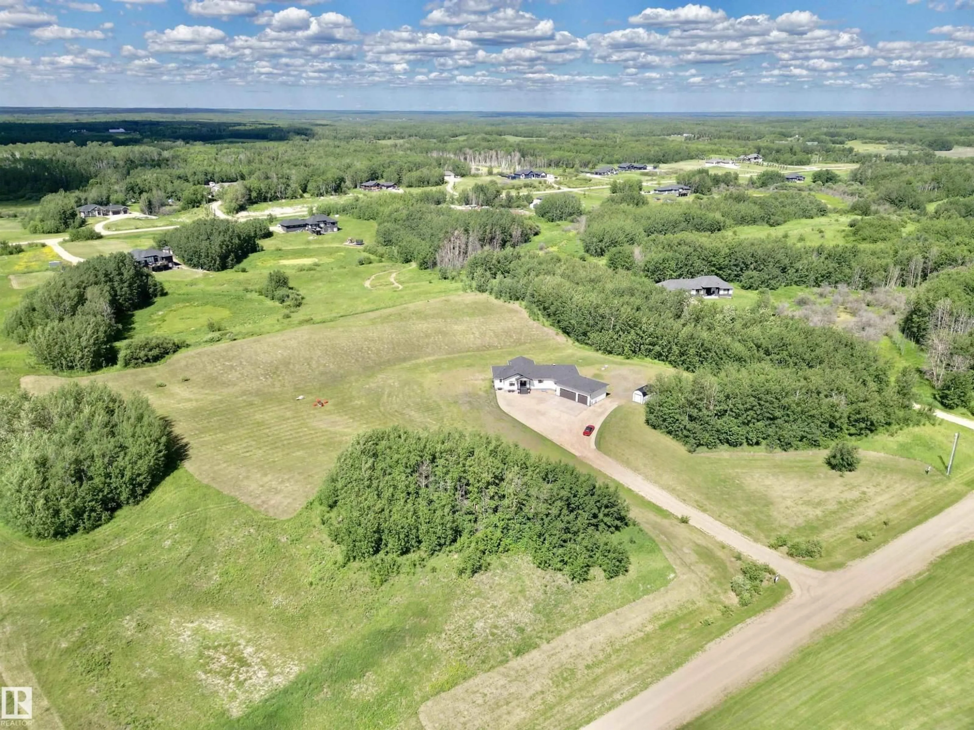 A pic from outside/outdoor area/front of a property/back of a property/a pic from drone, unknown for 197 - 50072 RANGE ROAD 205, Rural Camrose County Alberta T0B2M1