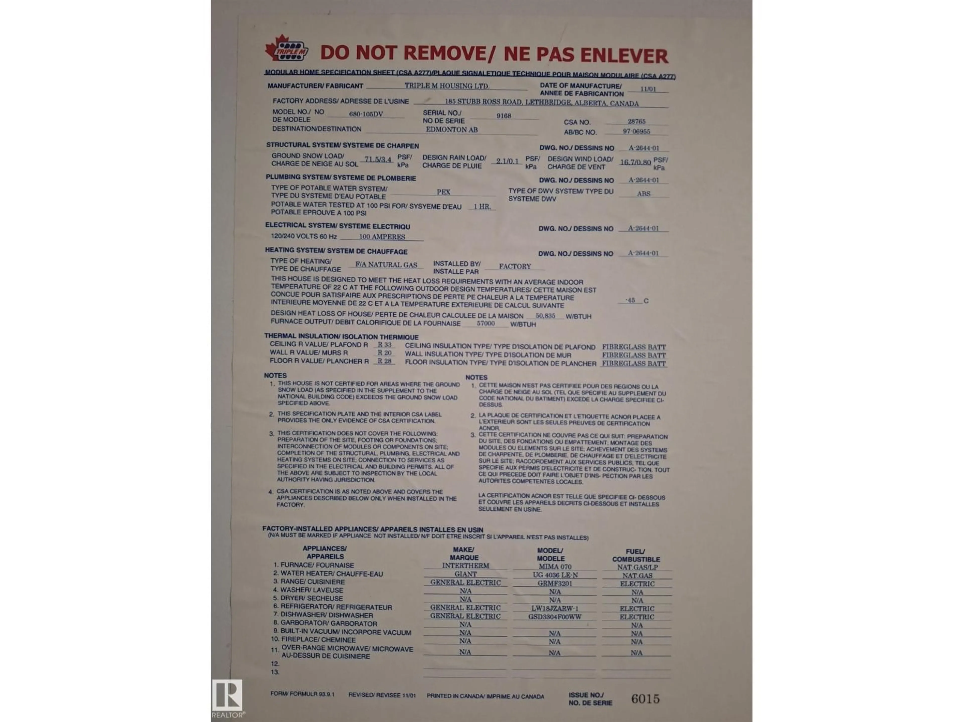 Floor plan for 2958 LAKEWOOD DR, Edmonton Alberta T5S1T7