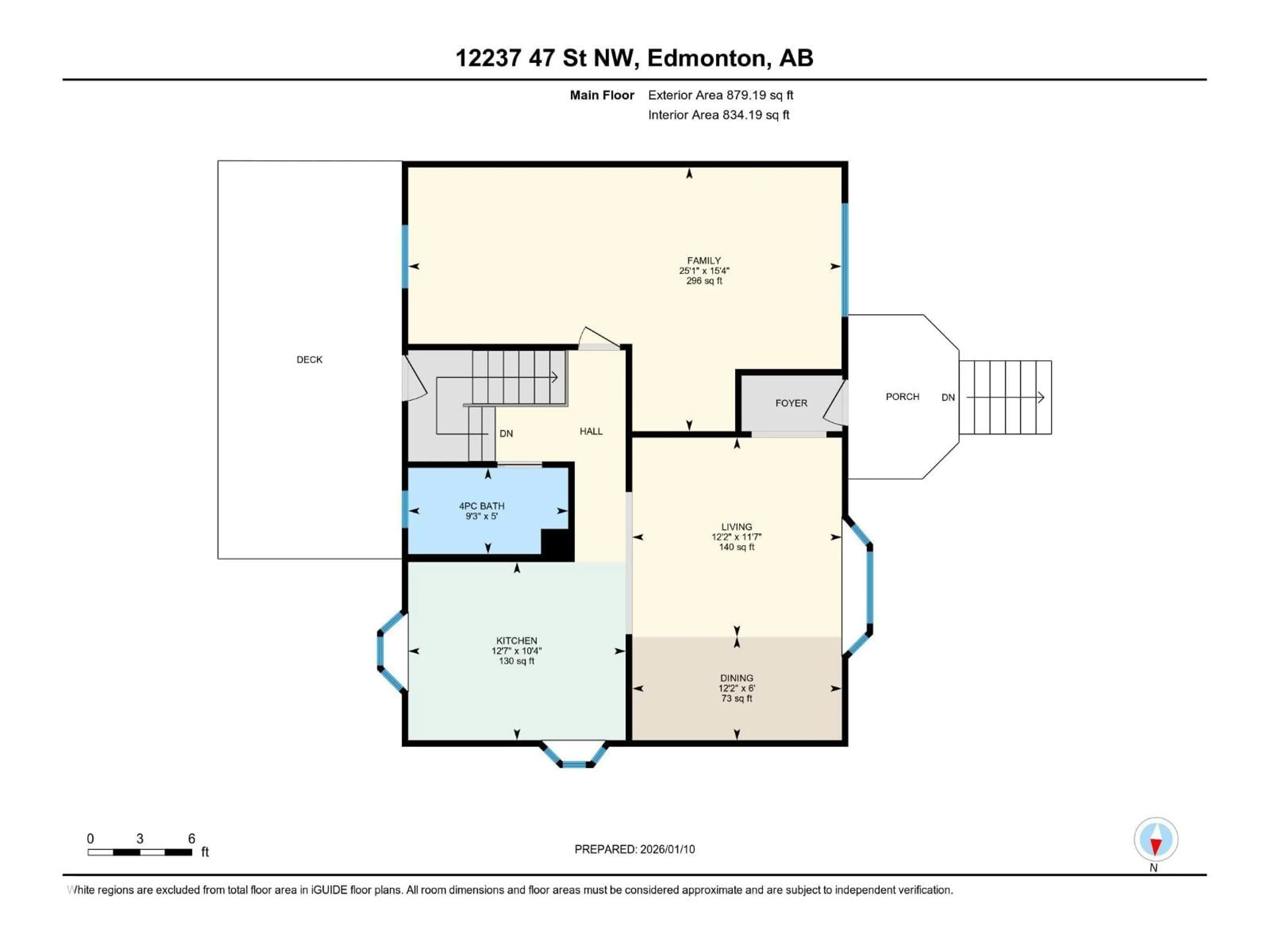 Floor plan for 12237 47 ST, Edmonton Alberta T5W2X6