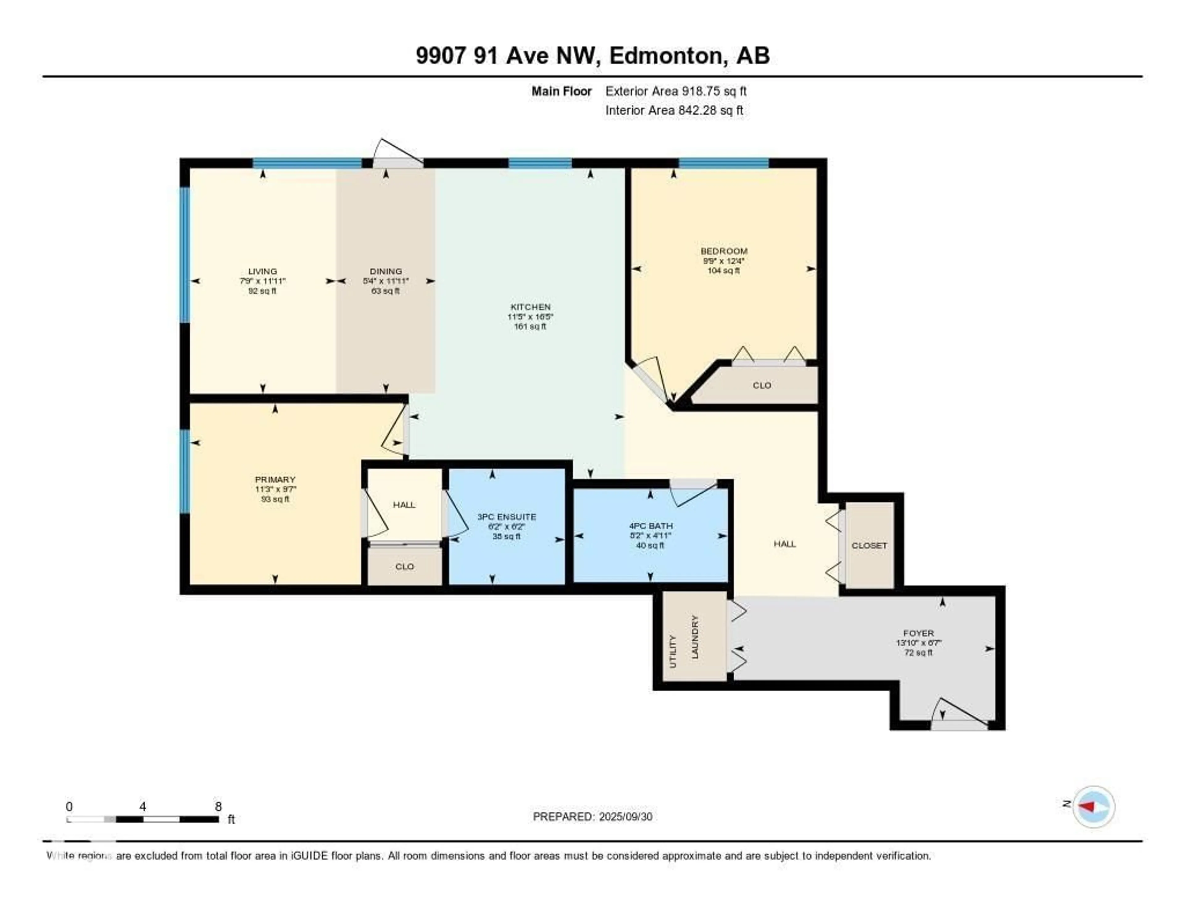 Floor plan for 305 - 9907 91 AV, Edmonton Alberta T6E2T7