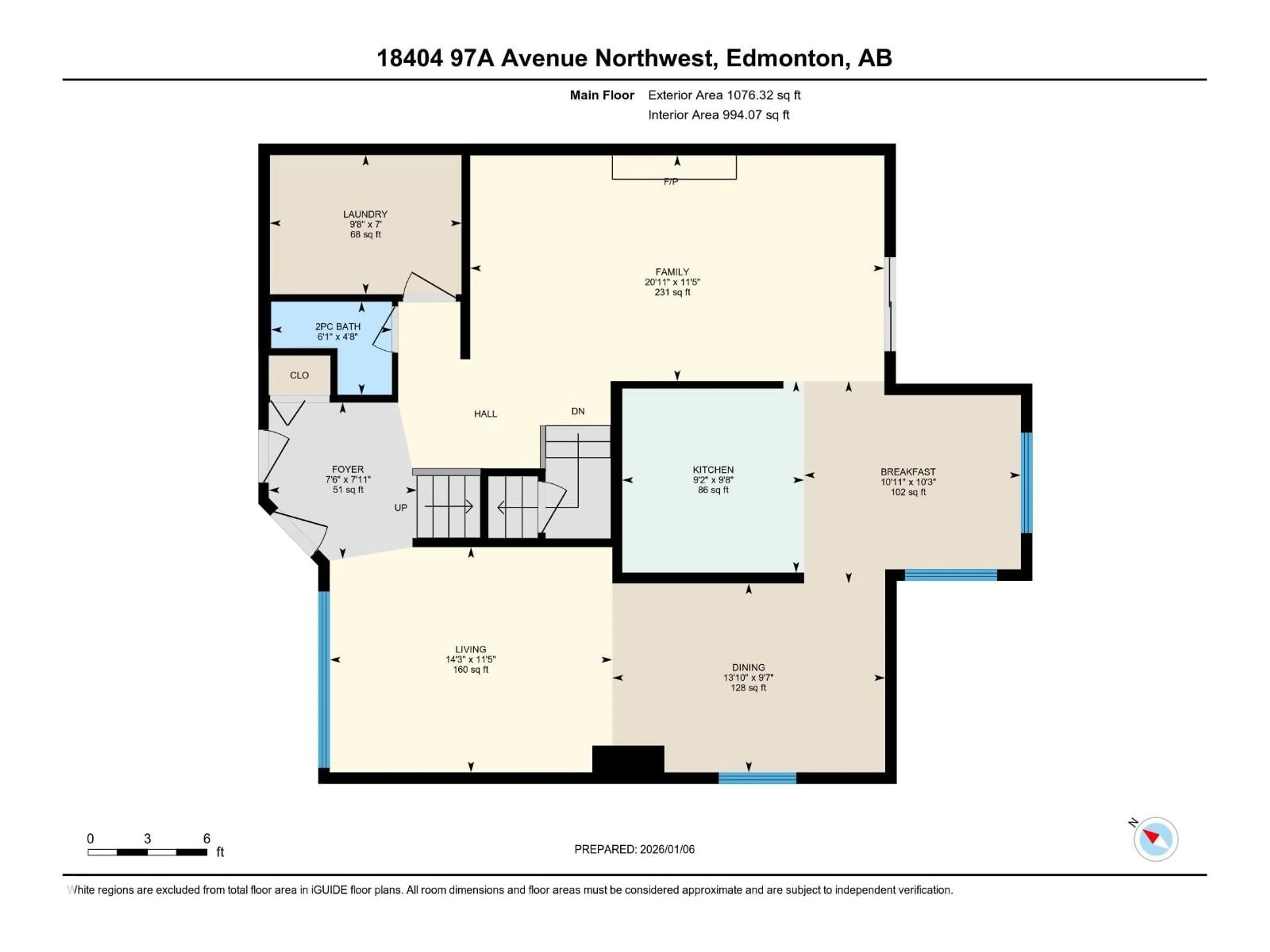 Floor plan for 18404 97A AV, Edmonton Alberta T5T4R6