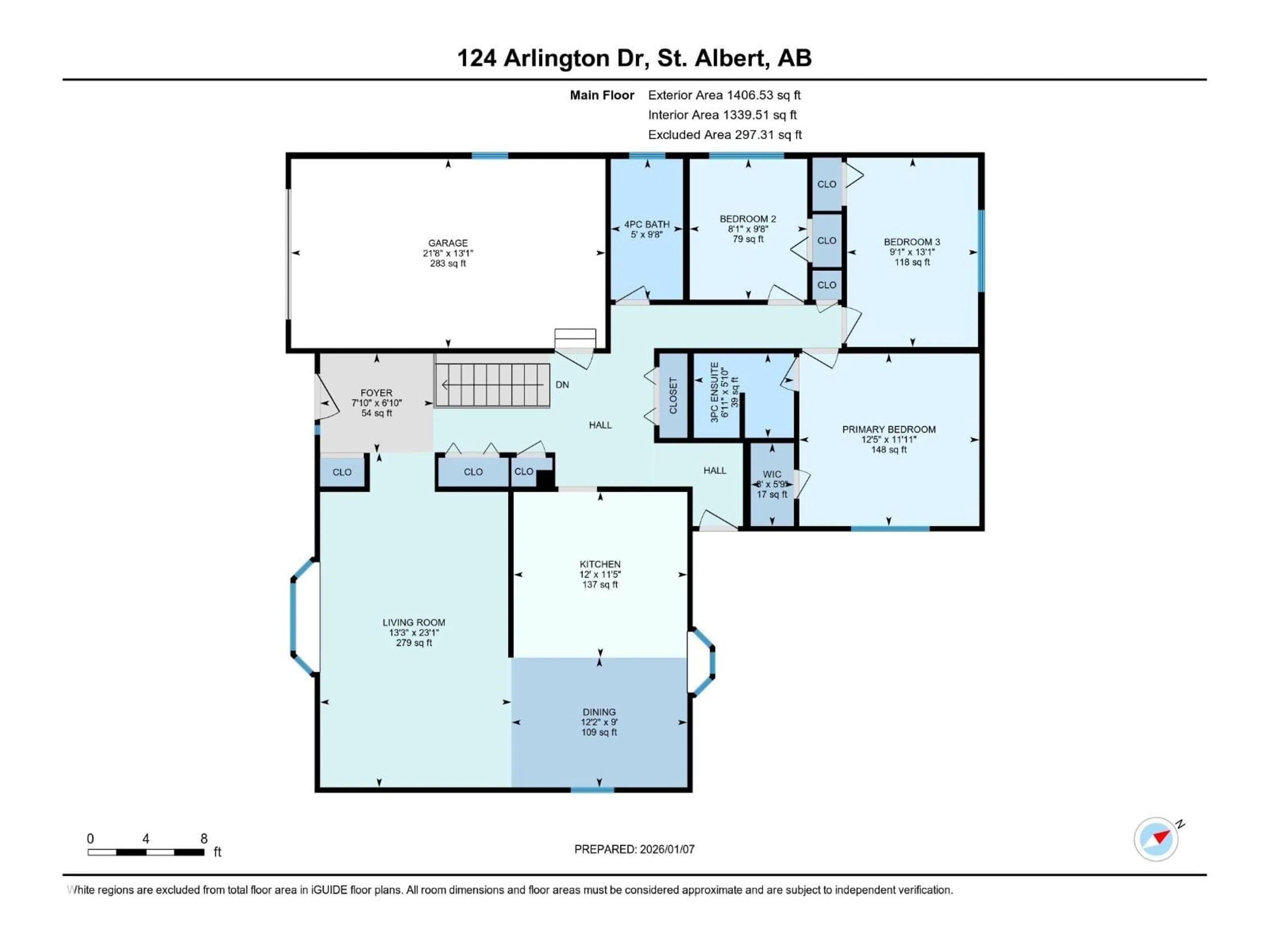 Floor plan for 124 ARLINGTON DR, St. Albert Alberta T8N2Y9
