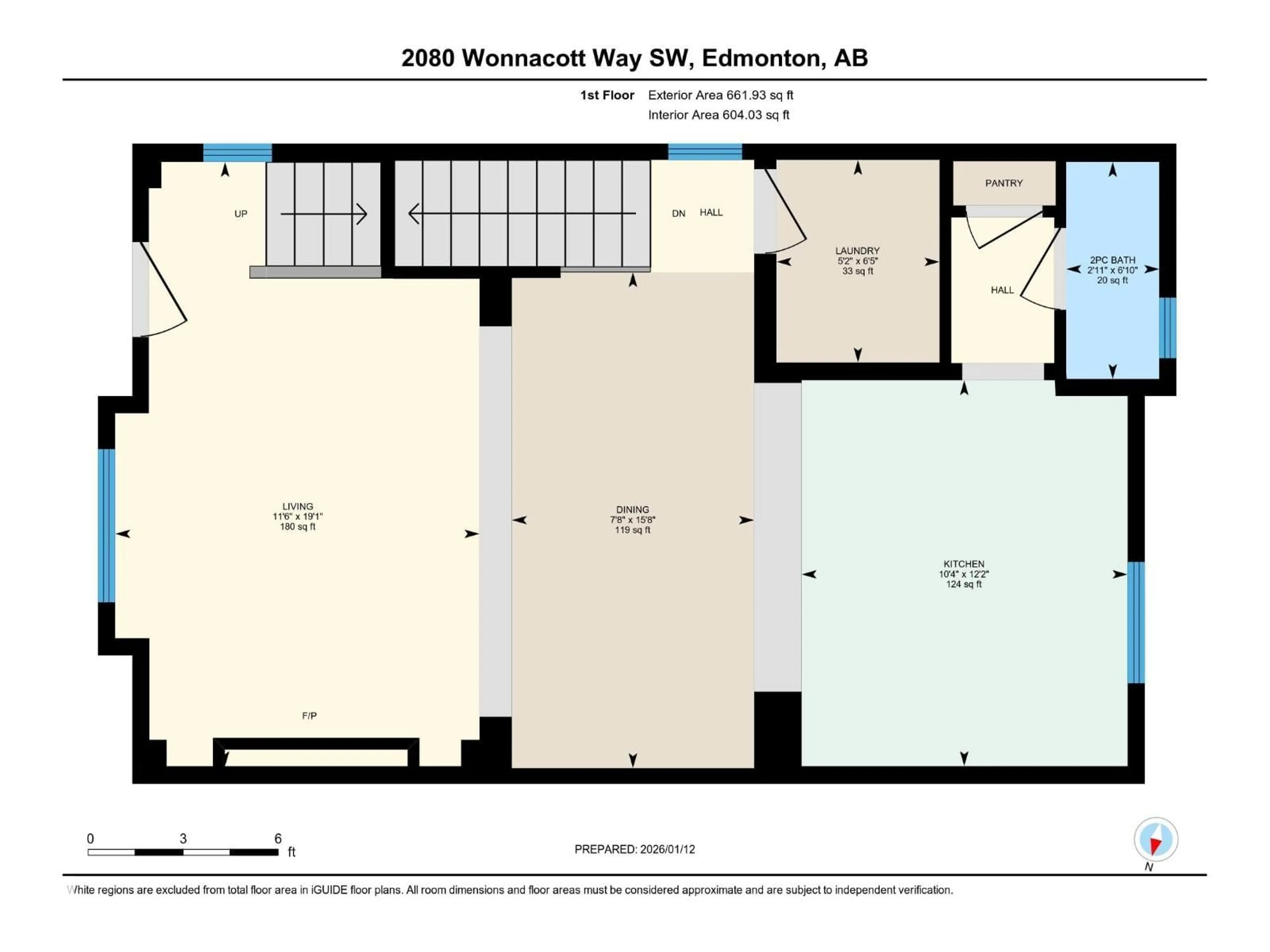 Floor plan for 2080 WONNACOTT WY, Edmonton Alberta T6X2V7