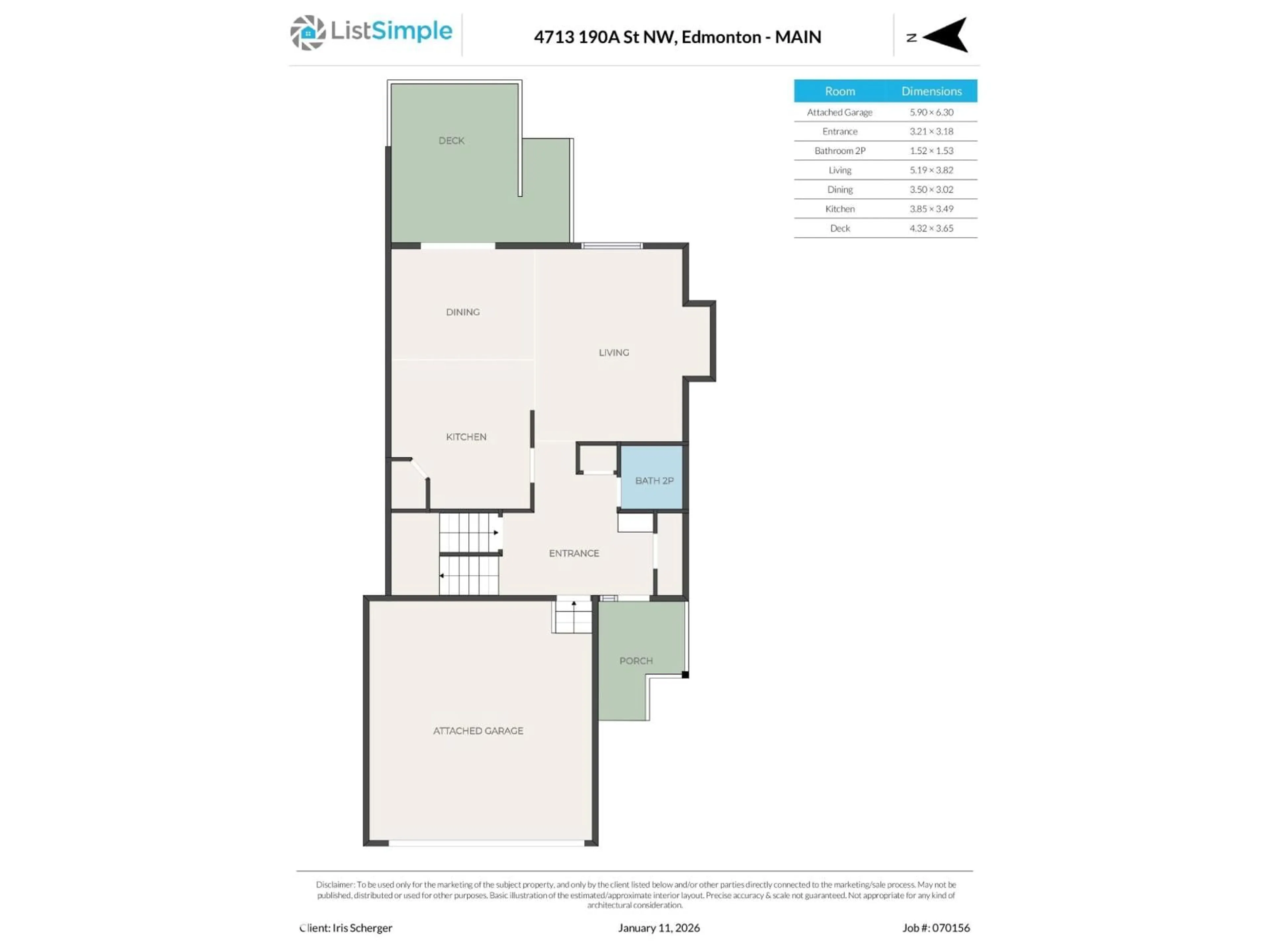Floor plan for NW - 4713 190A ST, Edmonton Alberta T6M2V6