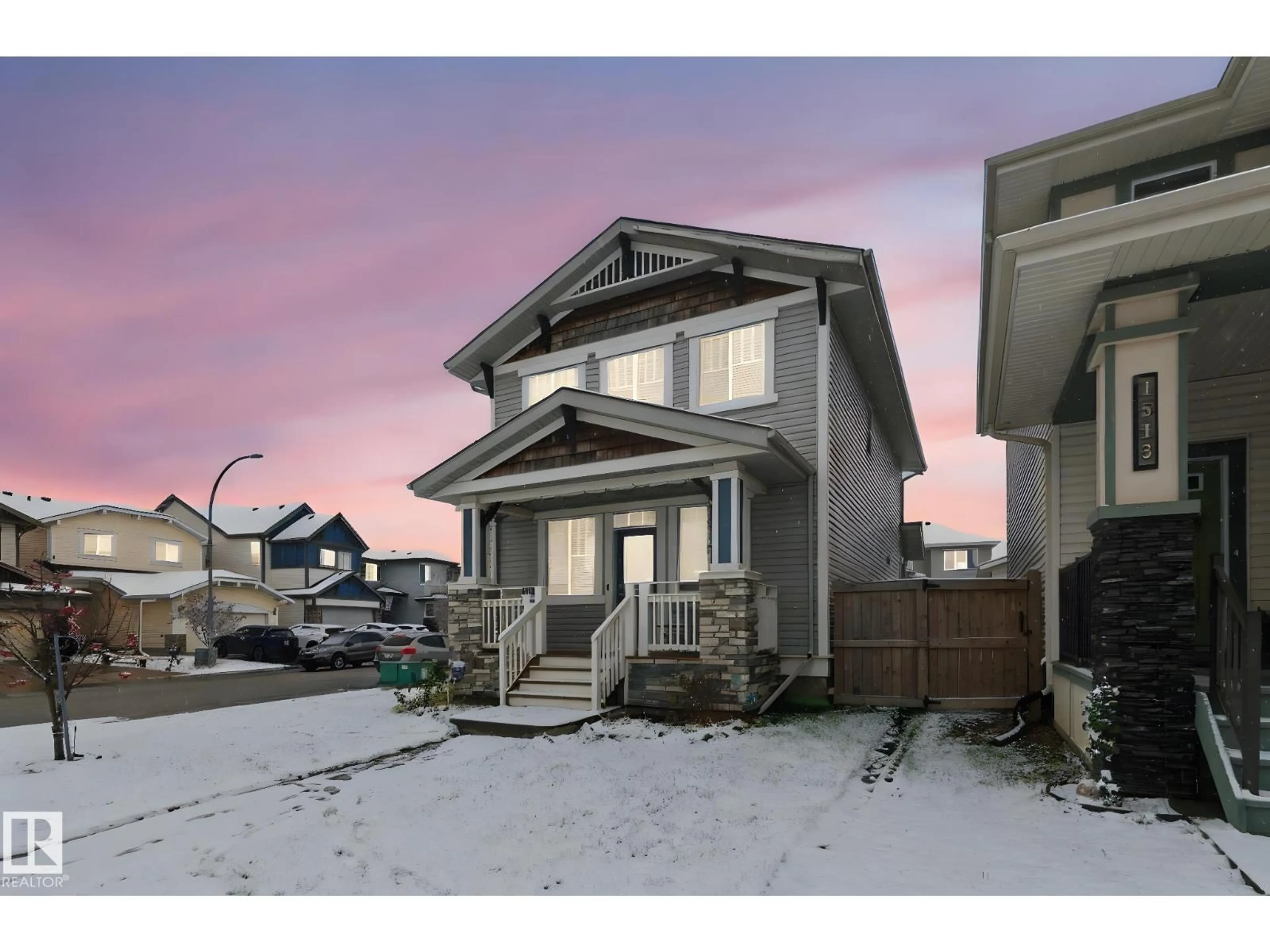 A pic from outside/outdoor area/front of a property/back of a property/a pic from drone, street for 1511 SECORD RD, Edmonton Alberta T5T7B4