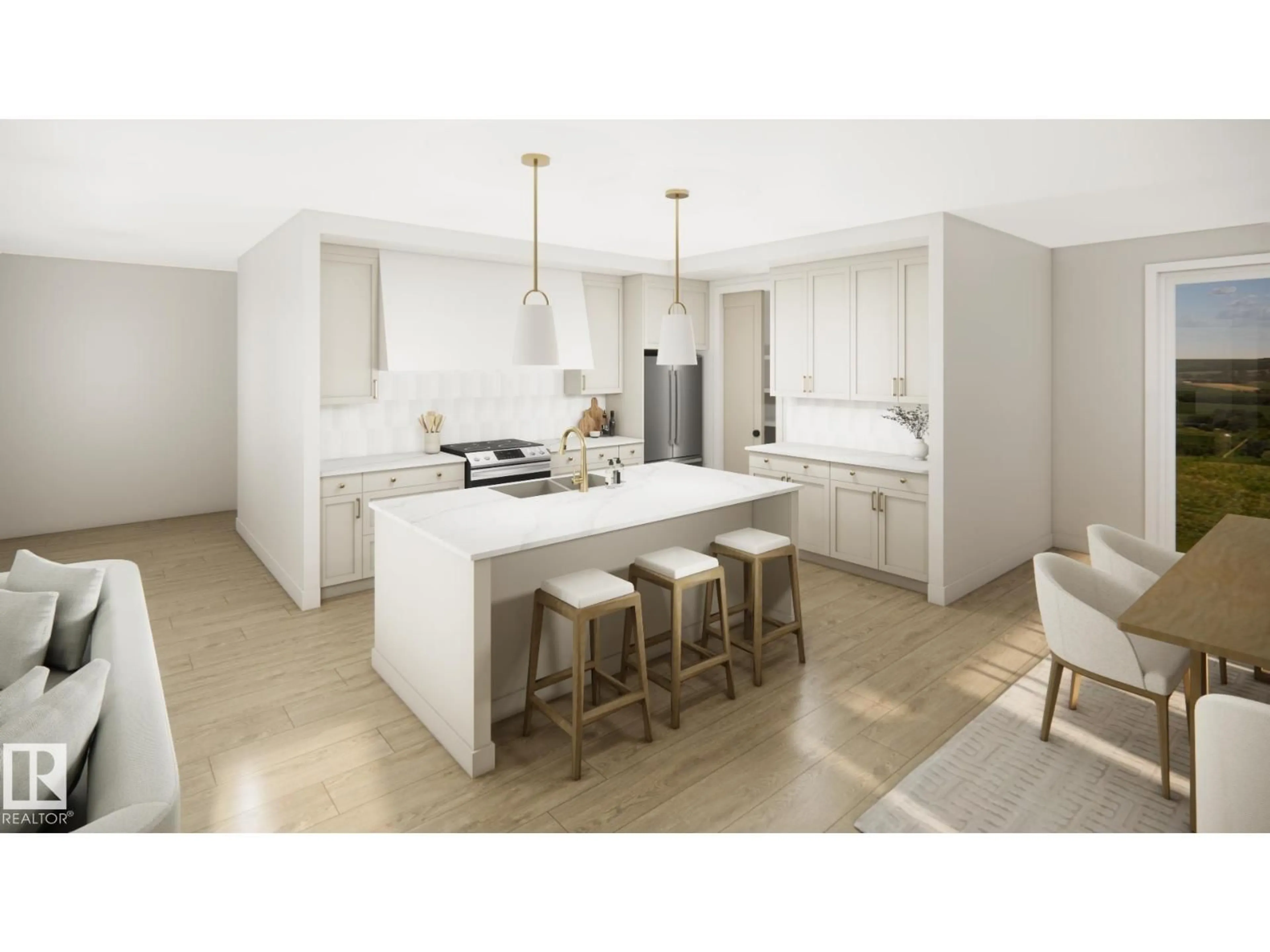 Open concept kitchen, ceramic/tile floor for 155 GRAYBRIAR DR, Stony Plain Alberta T7Z0M7