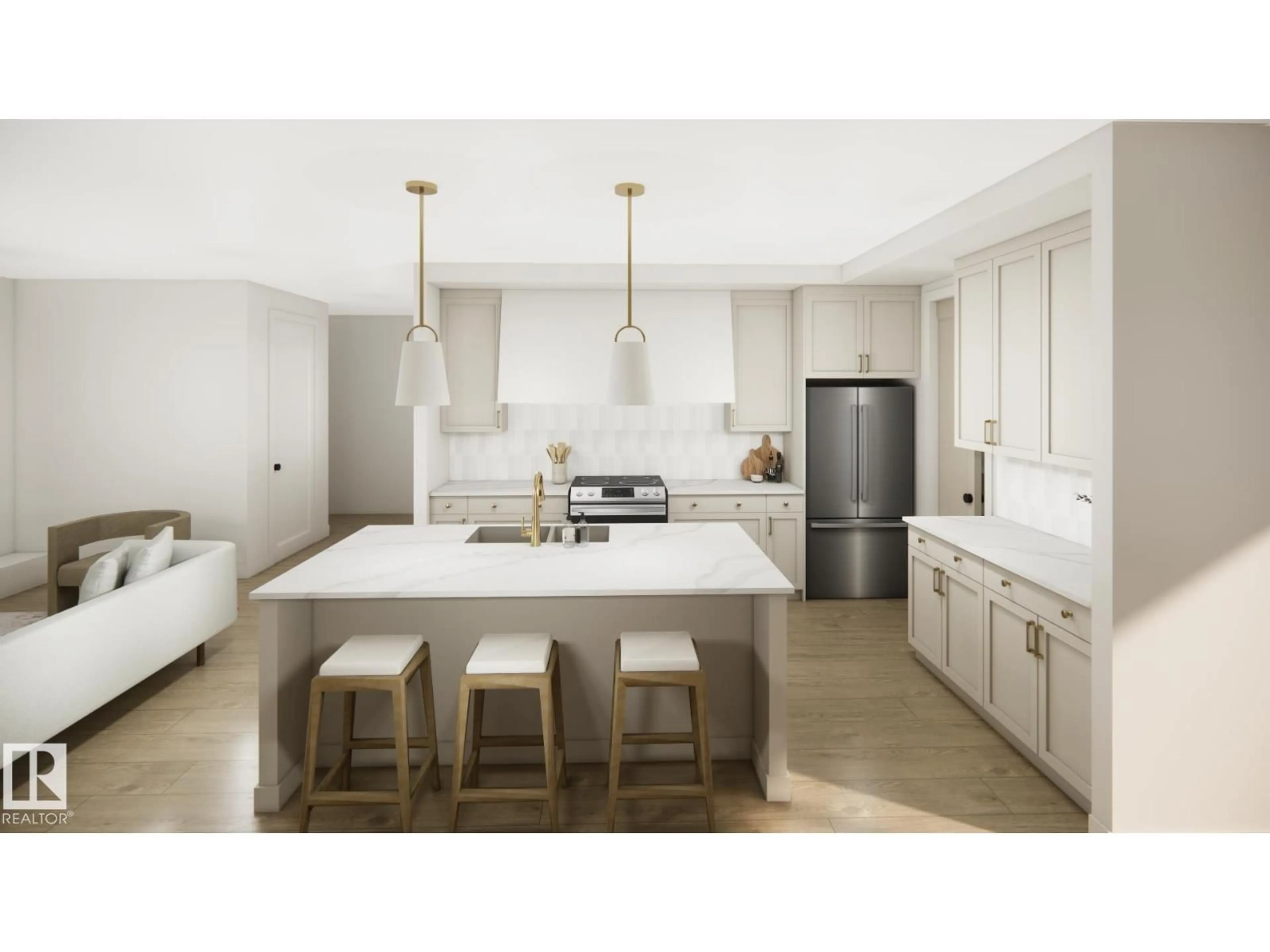 Open concept kitchen, ceramic/tile floor for 155 GRAYBRIAR DR, Stony Plain Alberta T7Z0M7