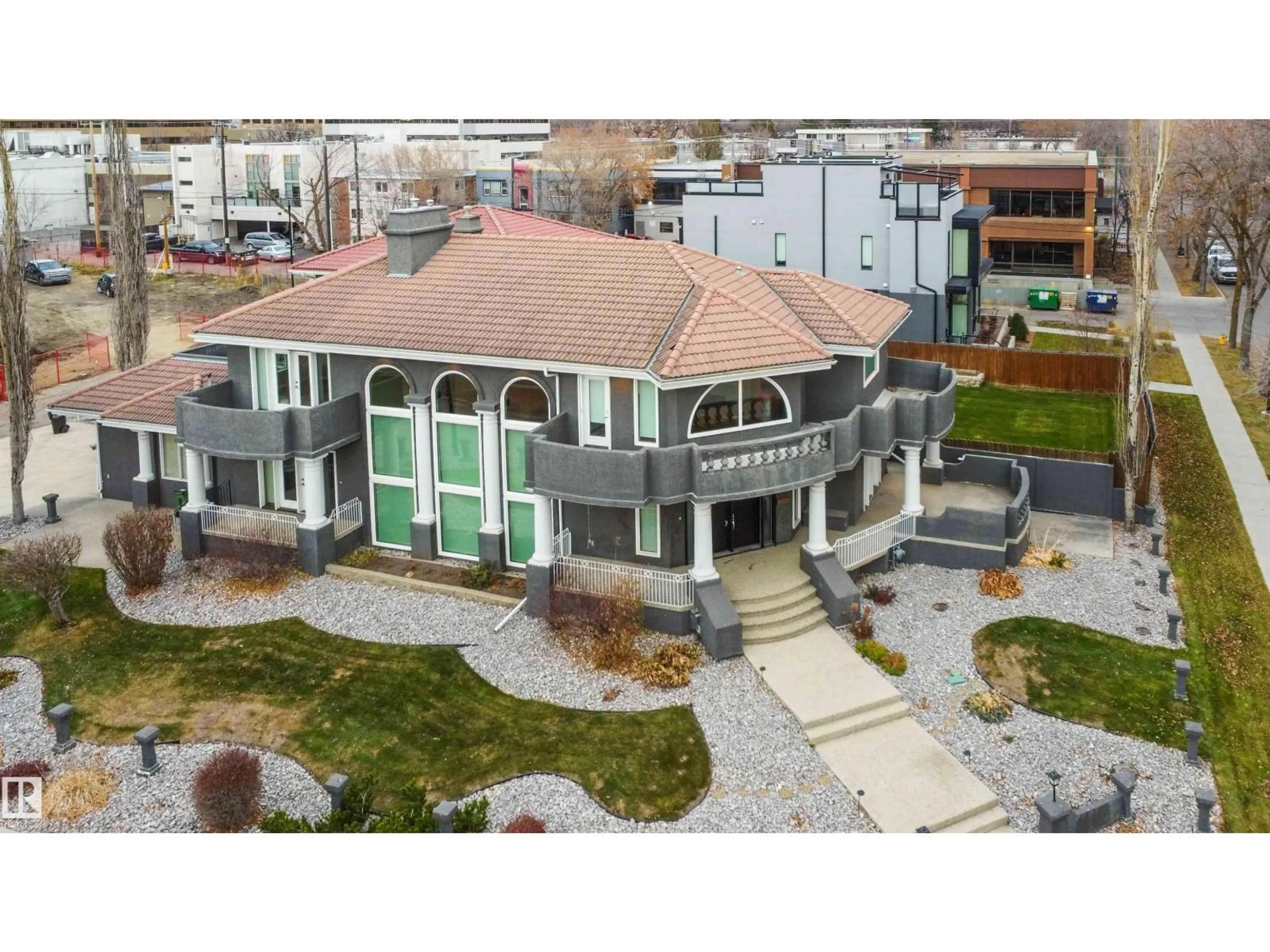 A pic from outside/outdoor area/front of a property/back of a property/a pic from drone, building for 12428 103 AV, Edmonton Alberta T5N0R3