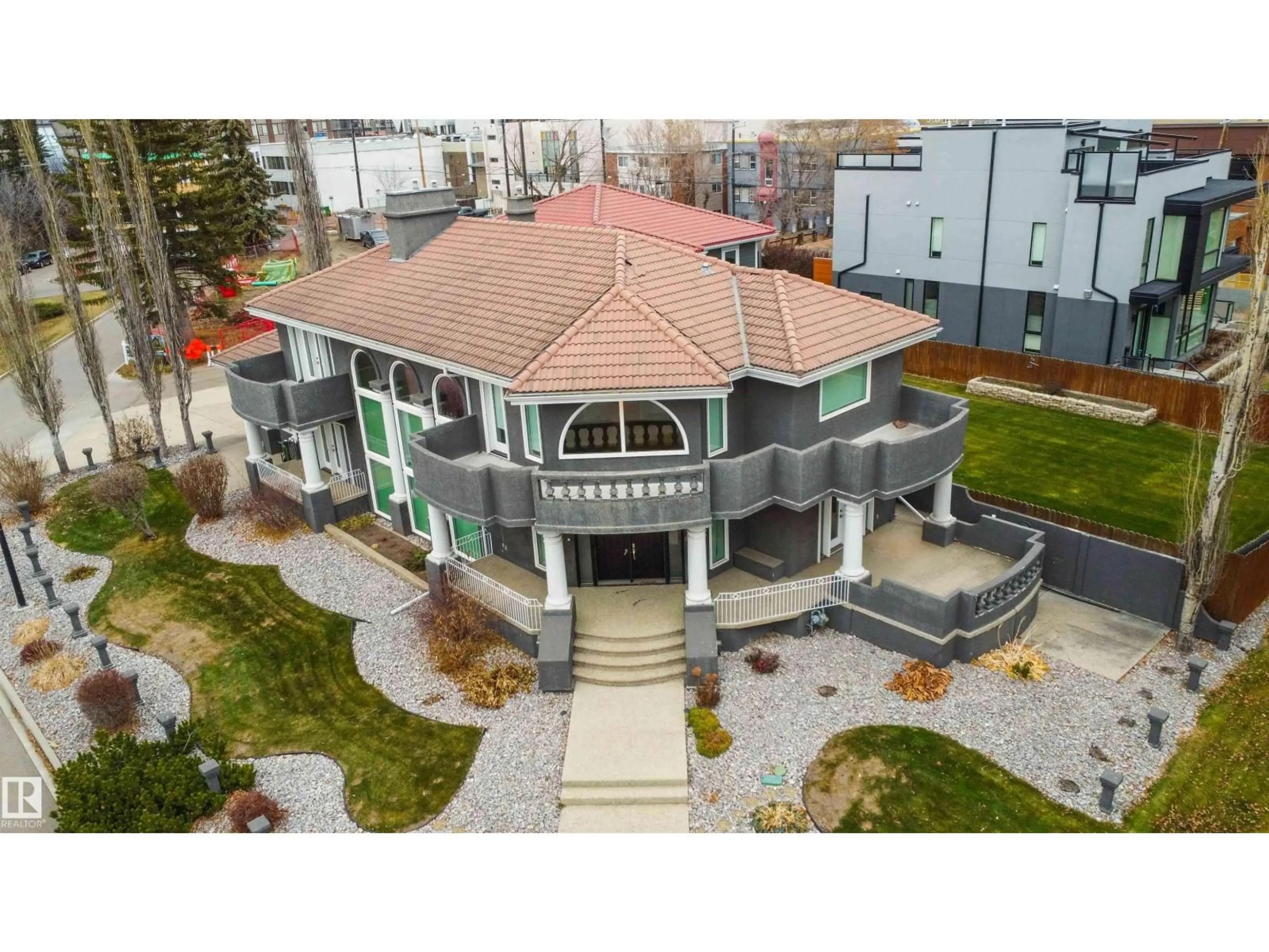 A pic from outside/outdoor area/front of a property/back of a property/a pic from drone, building for 12428 103 AV, Edmonton Alberta T5N0R3
