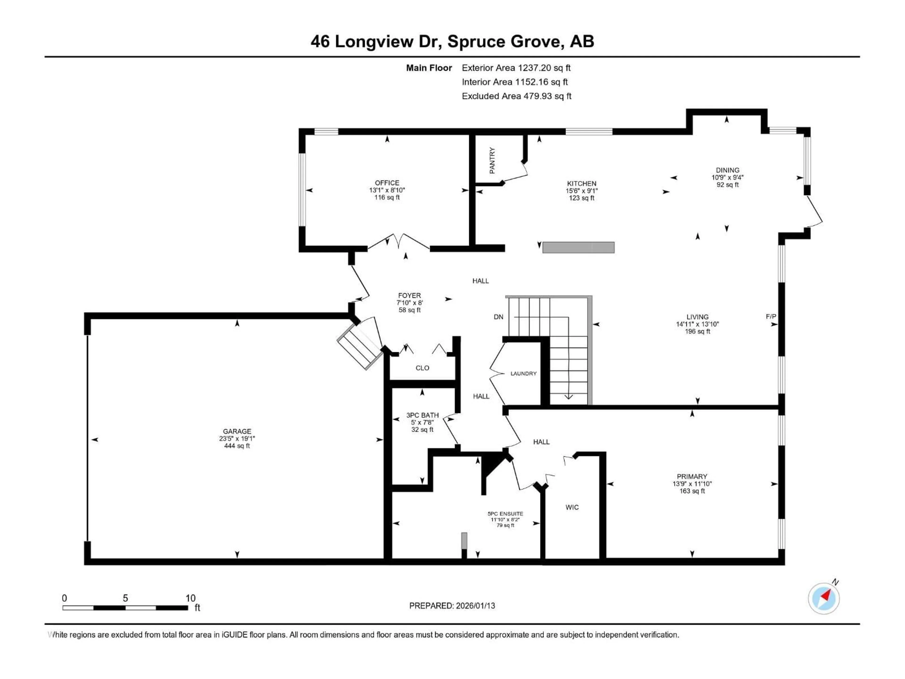 Floor plan for 46 LONGVIEW CR, Spruce Grove Alberta T7X4R6