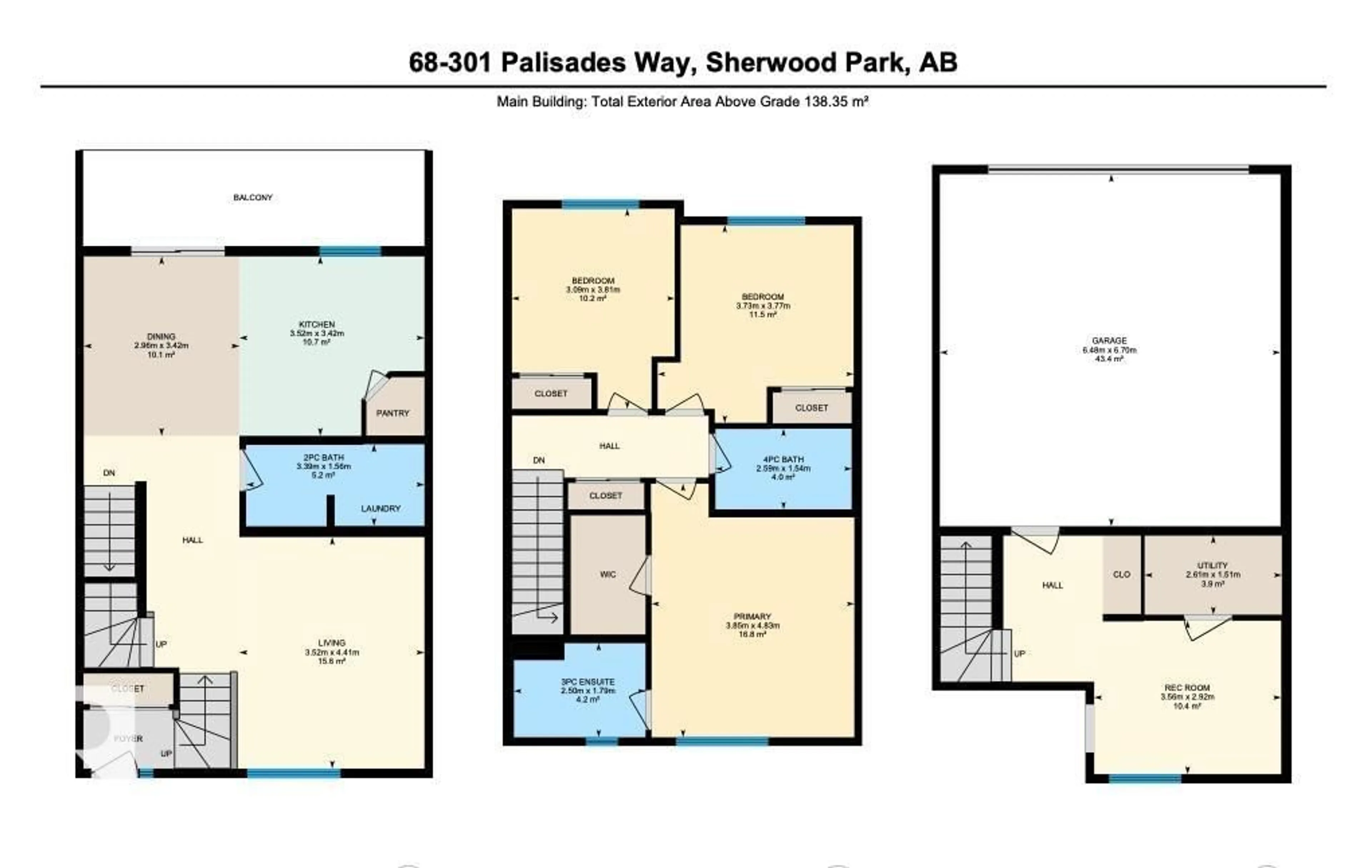 Floor plan for 68 301 PALISADES WY, Sherwood Park Alberta T8H0T4