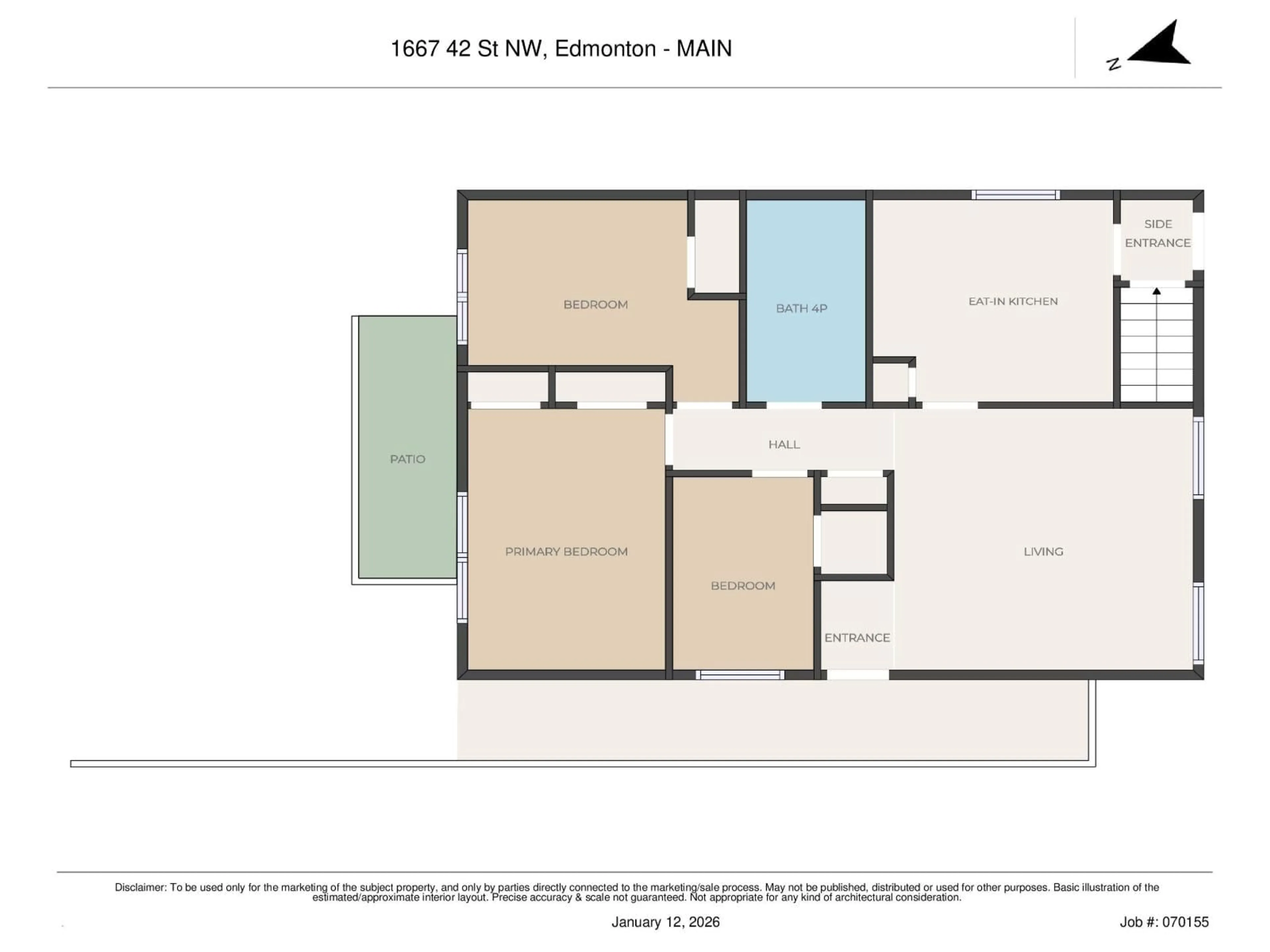 Floor plan for NW - 1667 42 ST, Edmonton Alberta T6L2R8