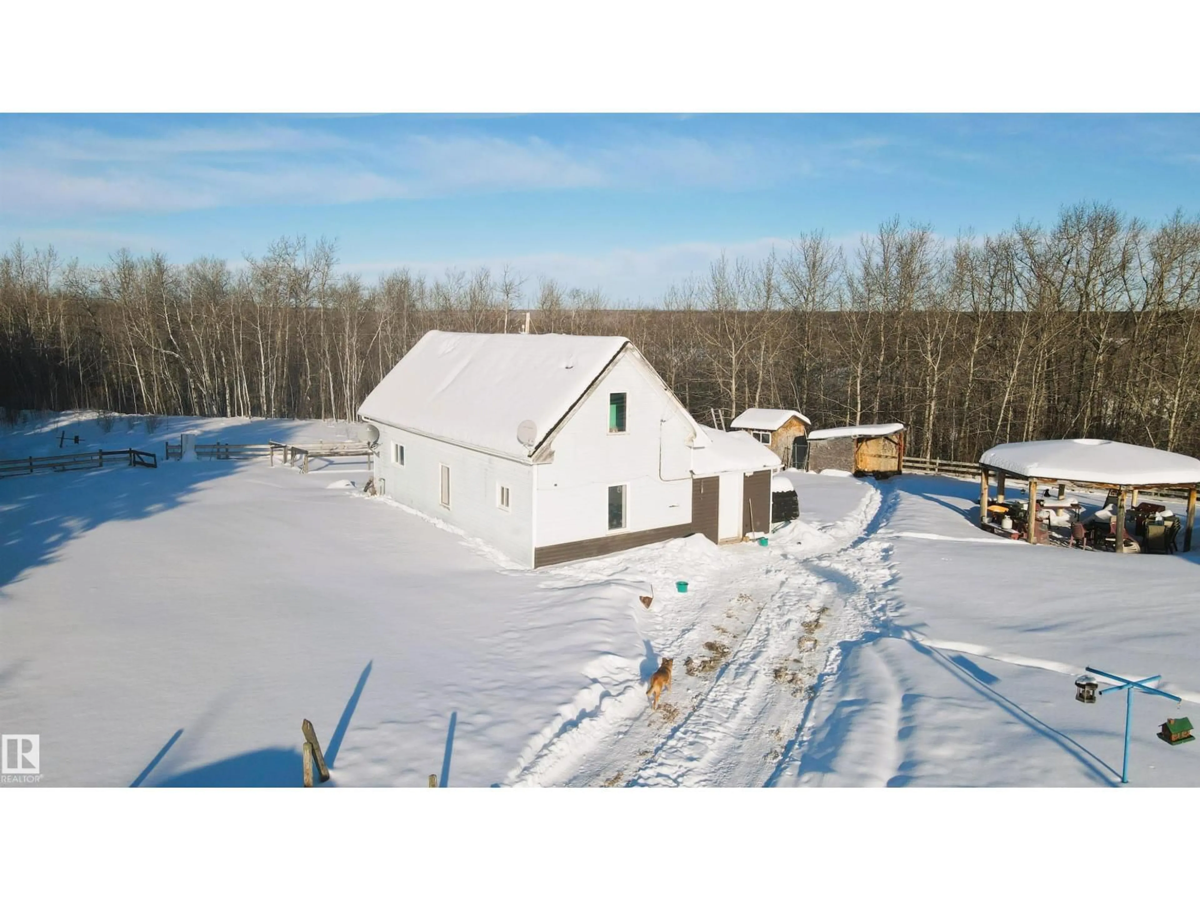 A pic from outside/outdoor area/front of a property/back of a property/a pic from drone, building for 48329 TWP RD 622, Rural Bonnyville M.D. Alberta T9N2J6