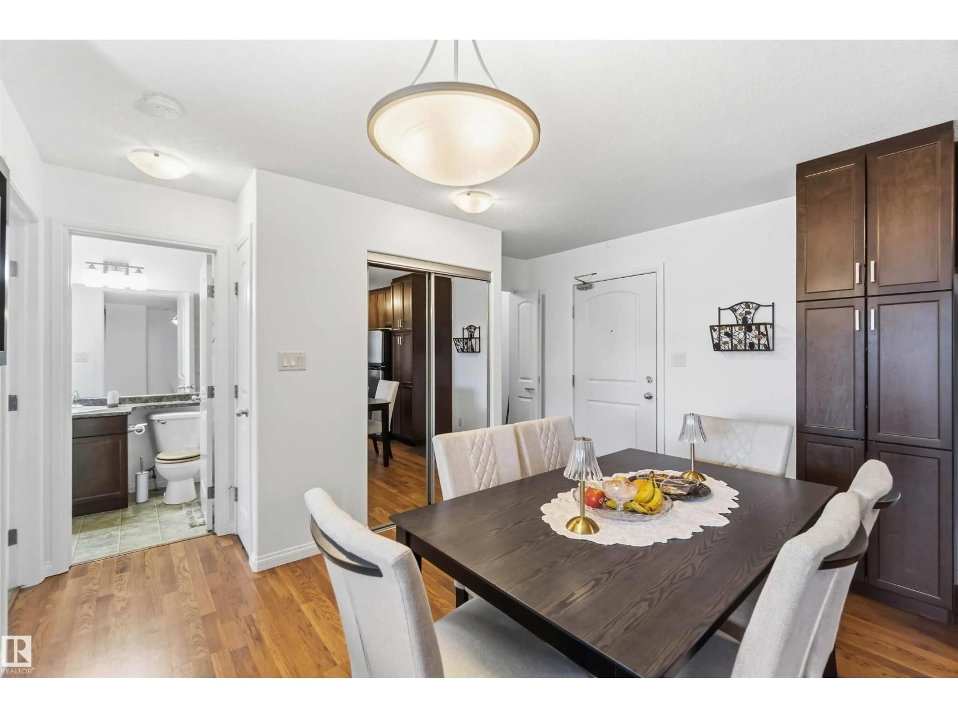 Dining room, wood/laminate floor for #414 - 1204 156 ST, Edmonton Alberta T6R0R6
