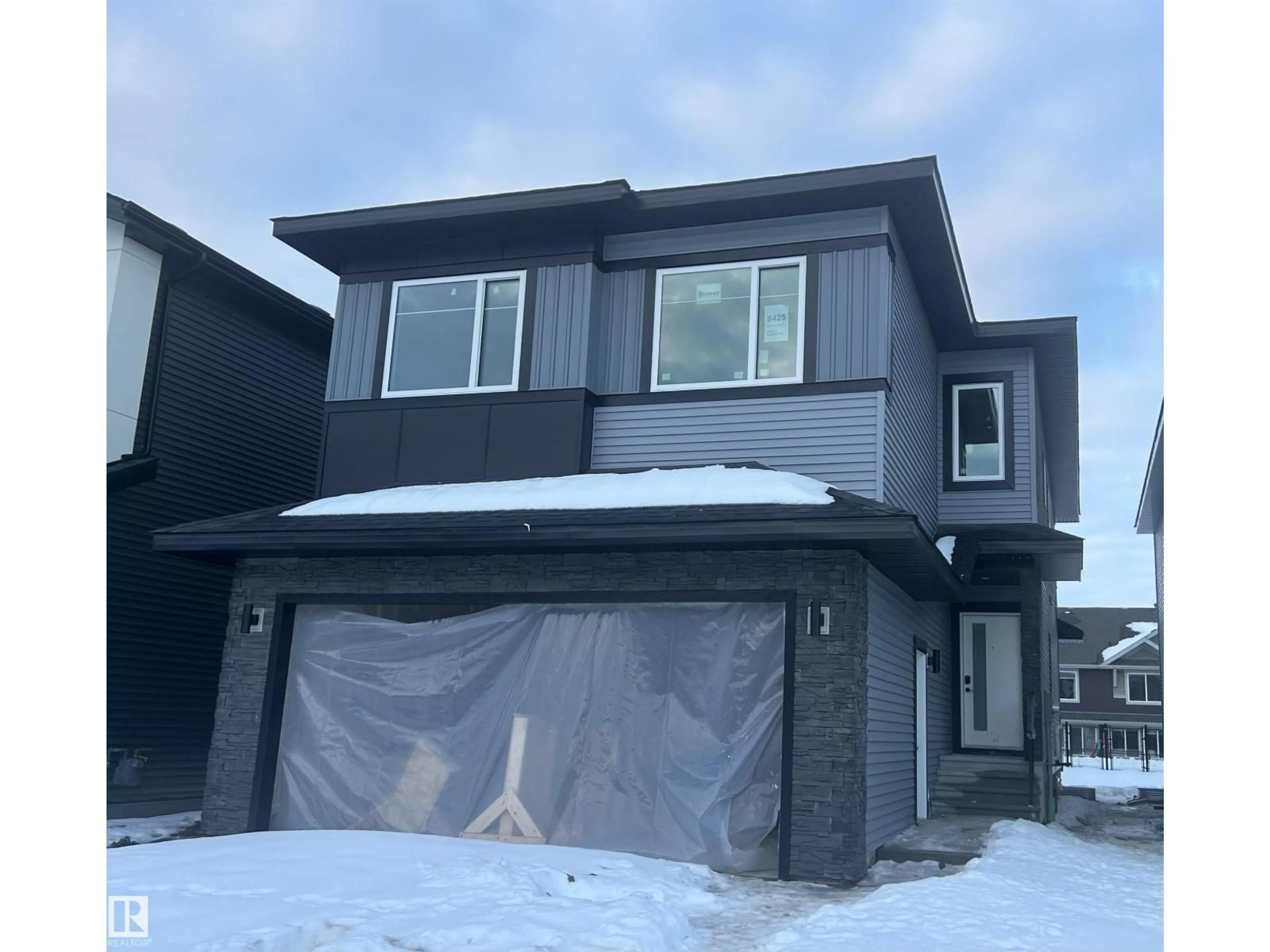 Home with vinyl exterior material, street for SW - 8425 MAYDAY LINK LI, Edmonton Alberta T6X3G1