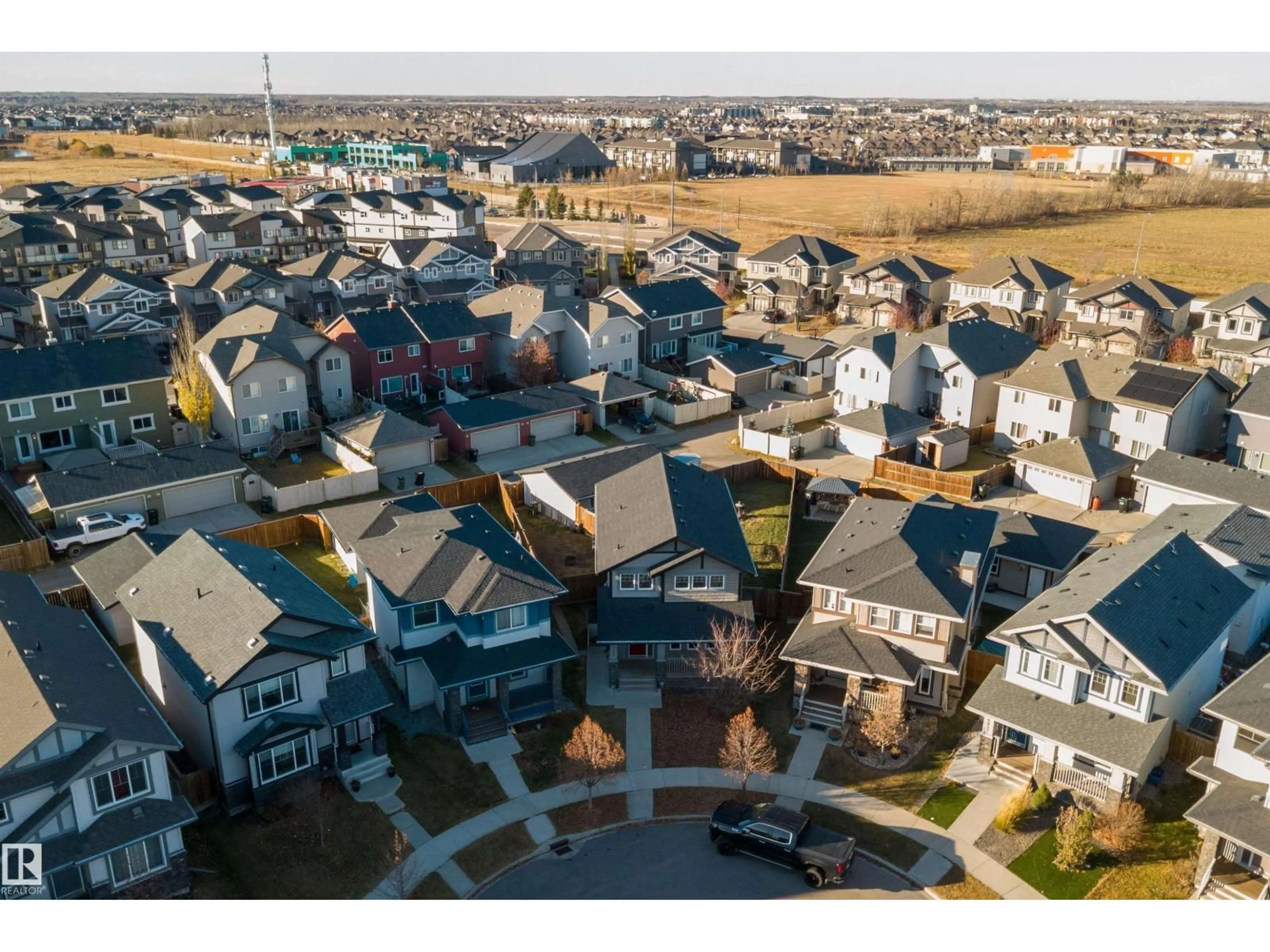 A pic from outside/outdoor area/front of a property/back of a property/a pic from drone, street for SW - 1104 161 ST, Edmonton Alberta T6W2H6