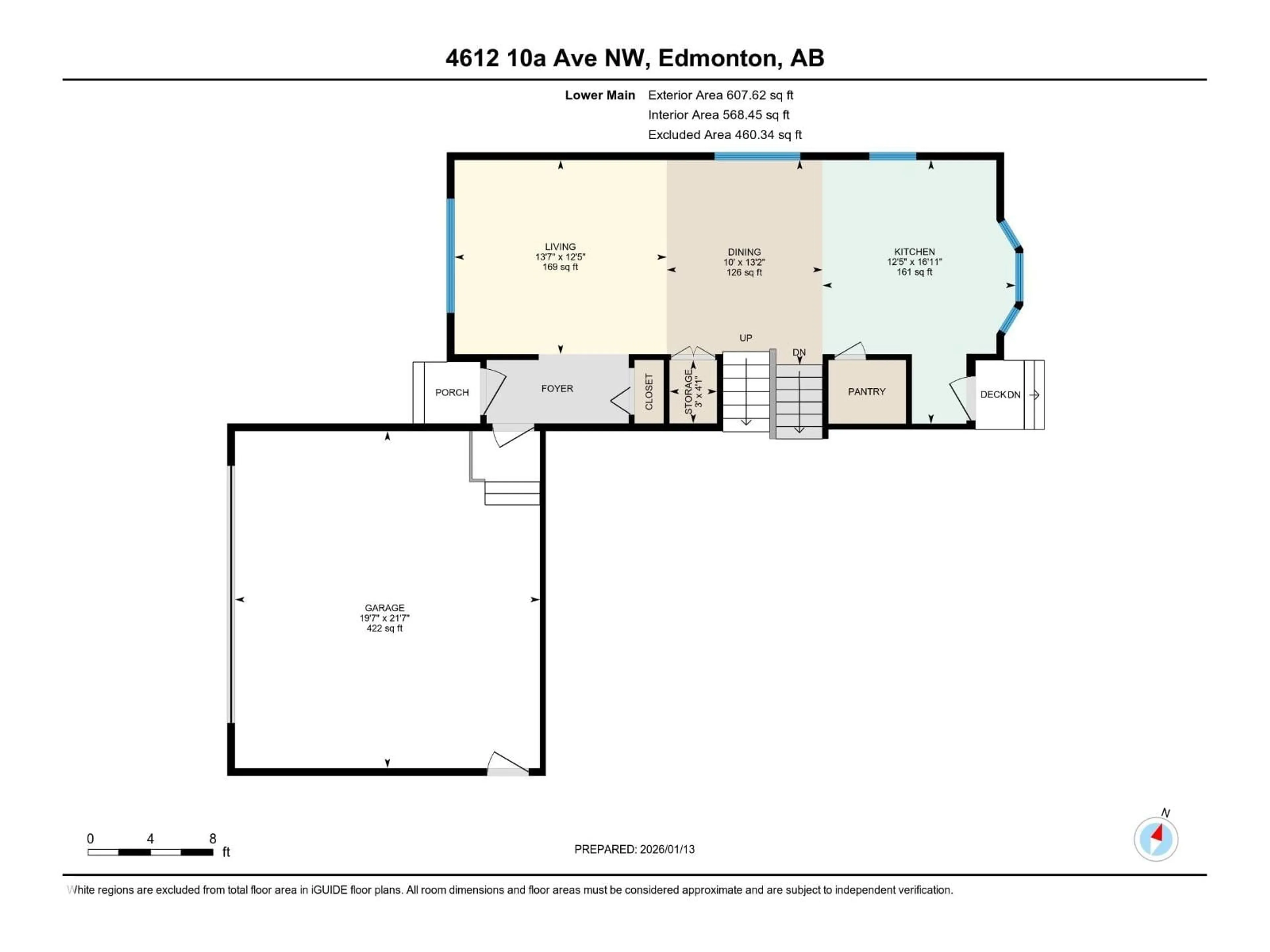 Floor plan for 4612 10A AV, Edmonton Alberta T6L4A6