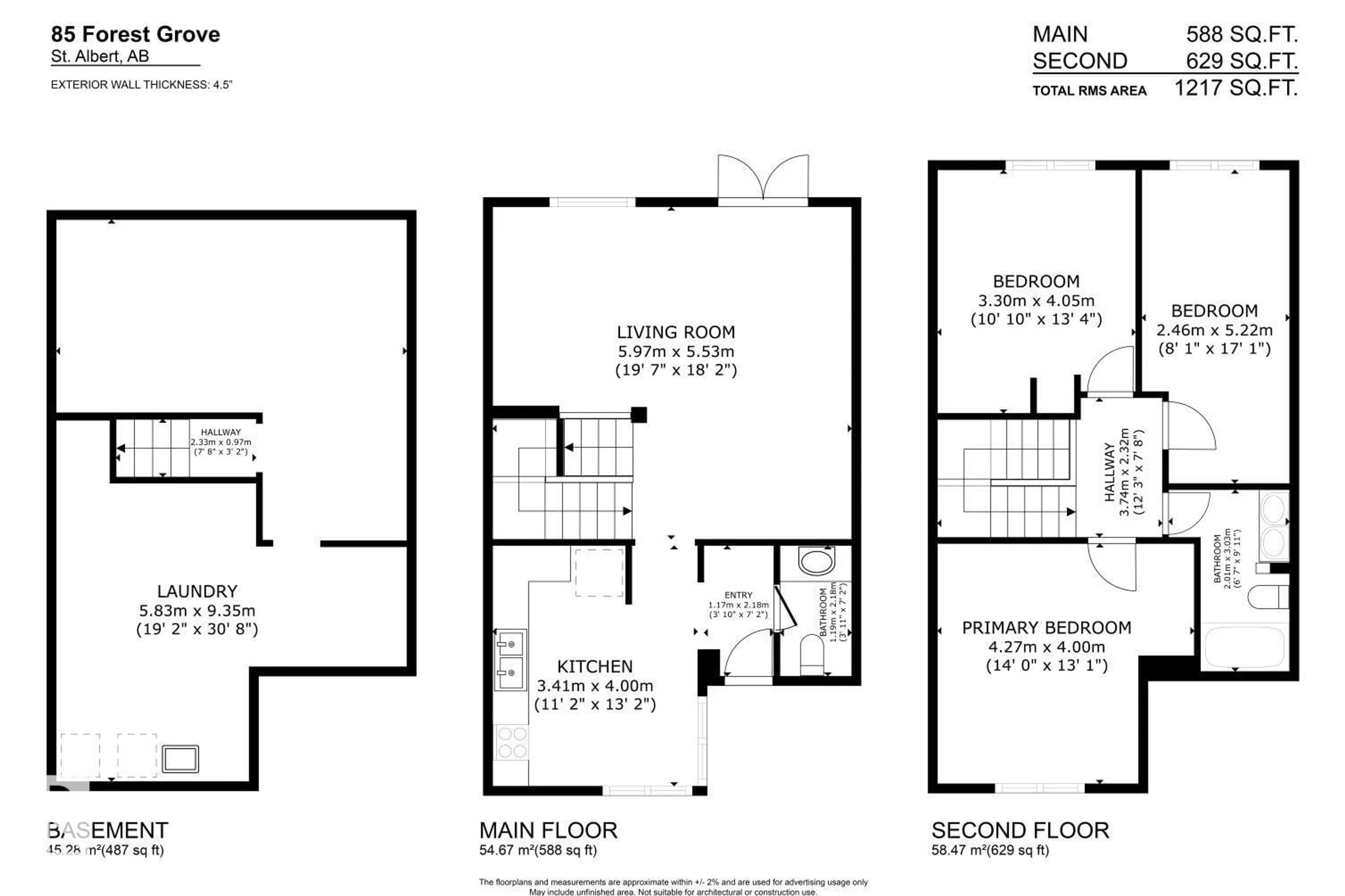 Floor plan for 85 FOREST GV, St. Albert Alberta T8N2Y1