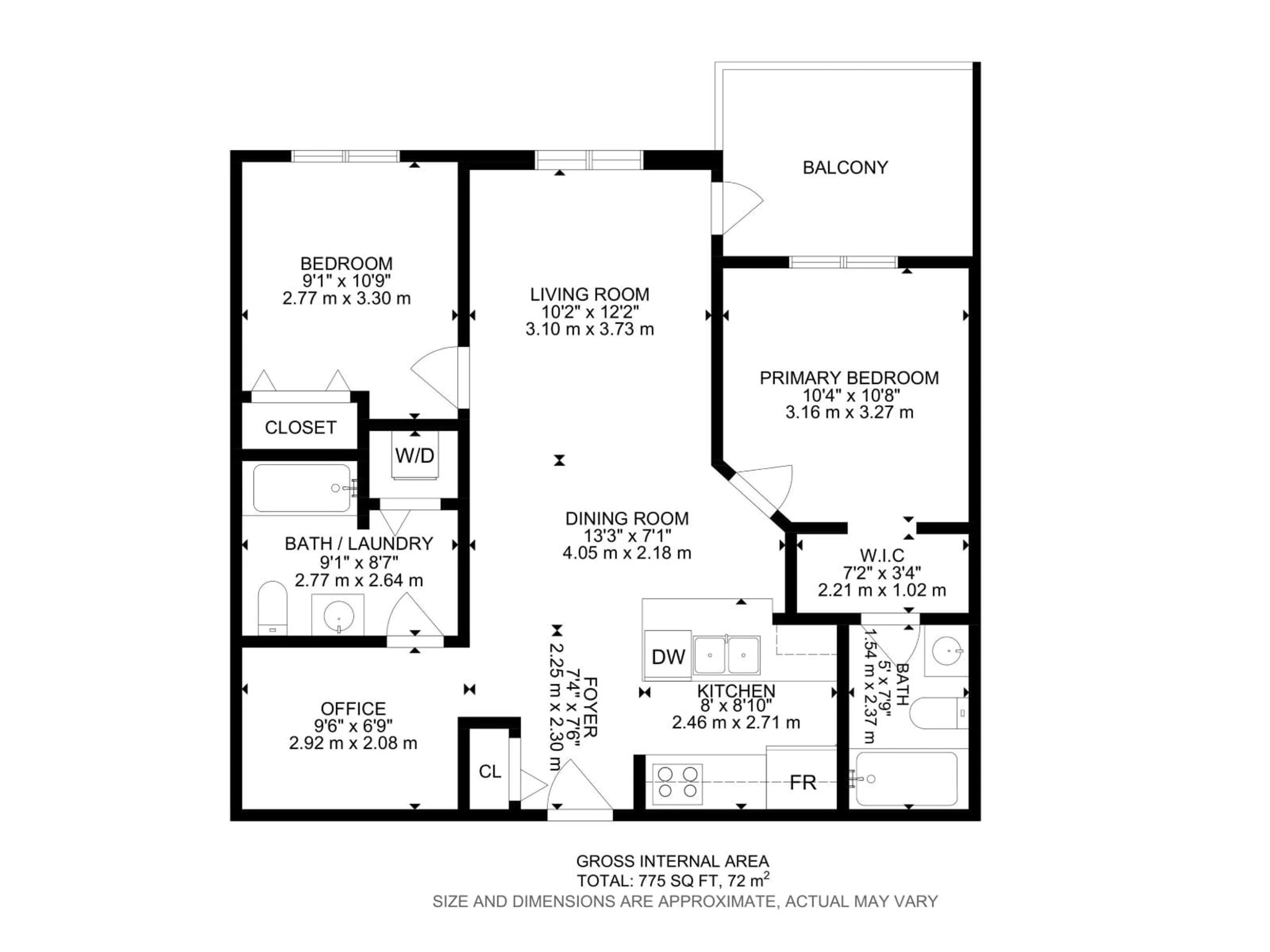 Floor plan for 420 - 3315 JAMES MOWATT TR, Edmonton Alberta T6W3L6