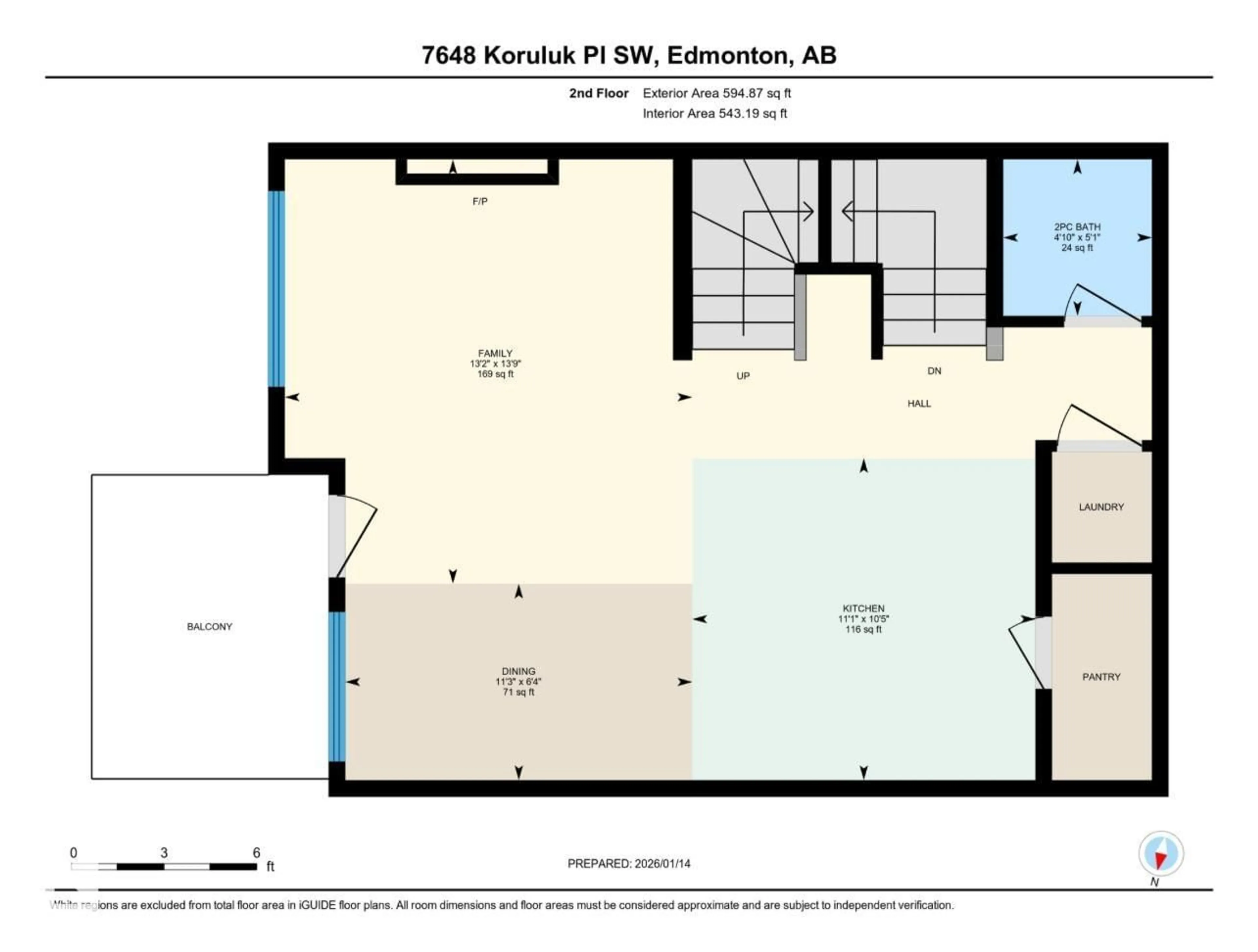Floor plan for 7648 KORULUK PL, Edmonton Alberta T6W4R7