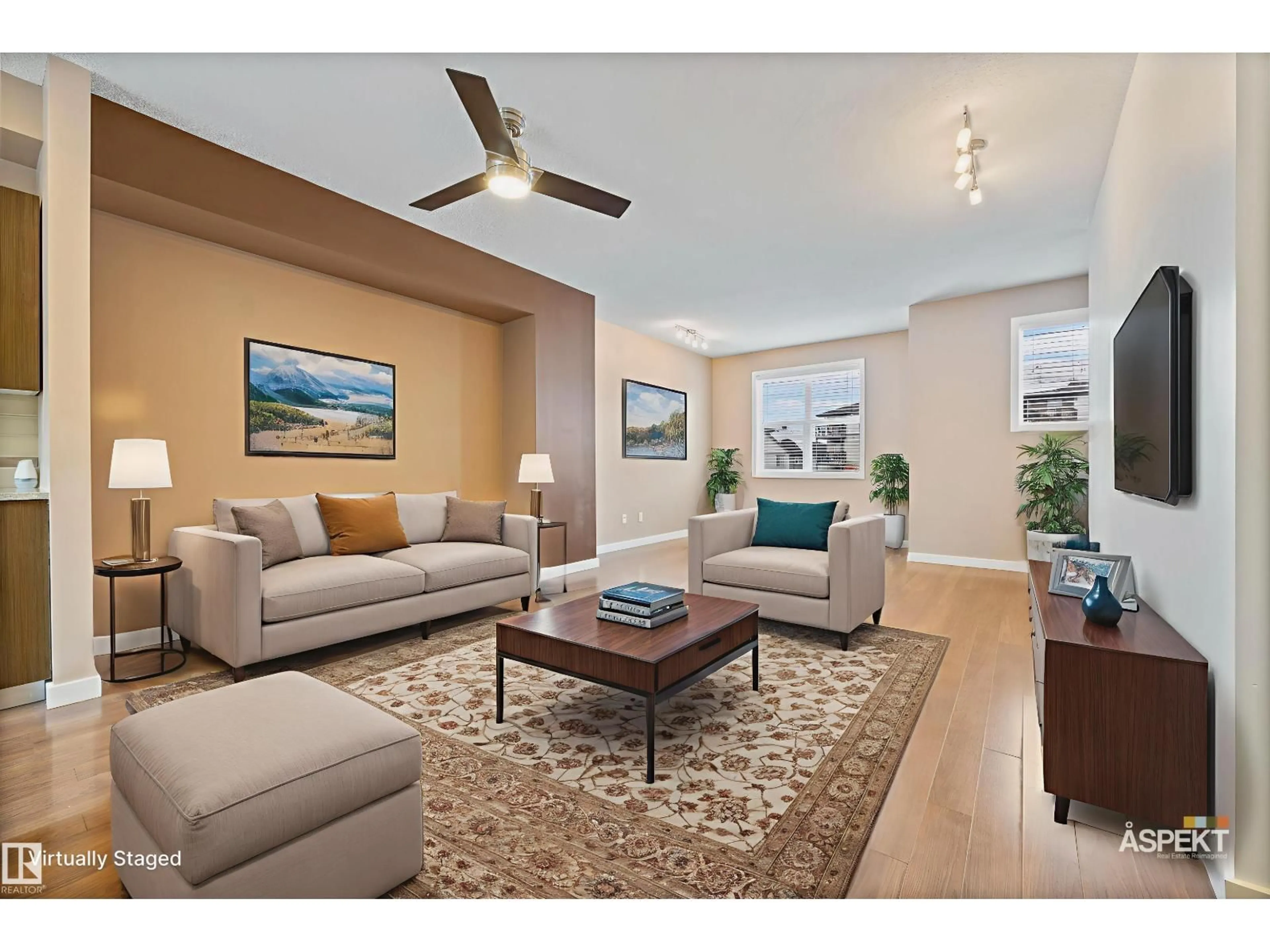 Living room with furniture, unknown for 56 - 655 WATT BV, Edmonton Alberta T6X0Y2