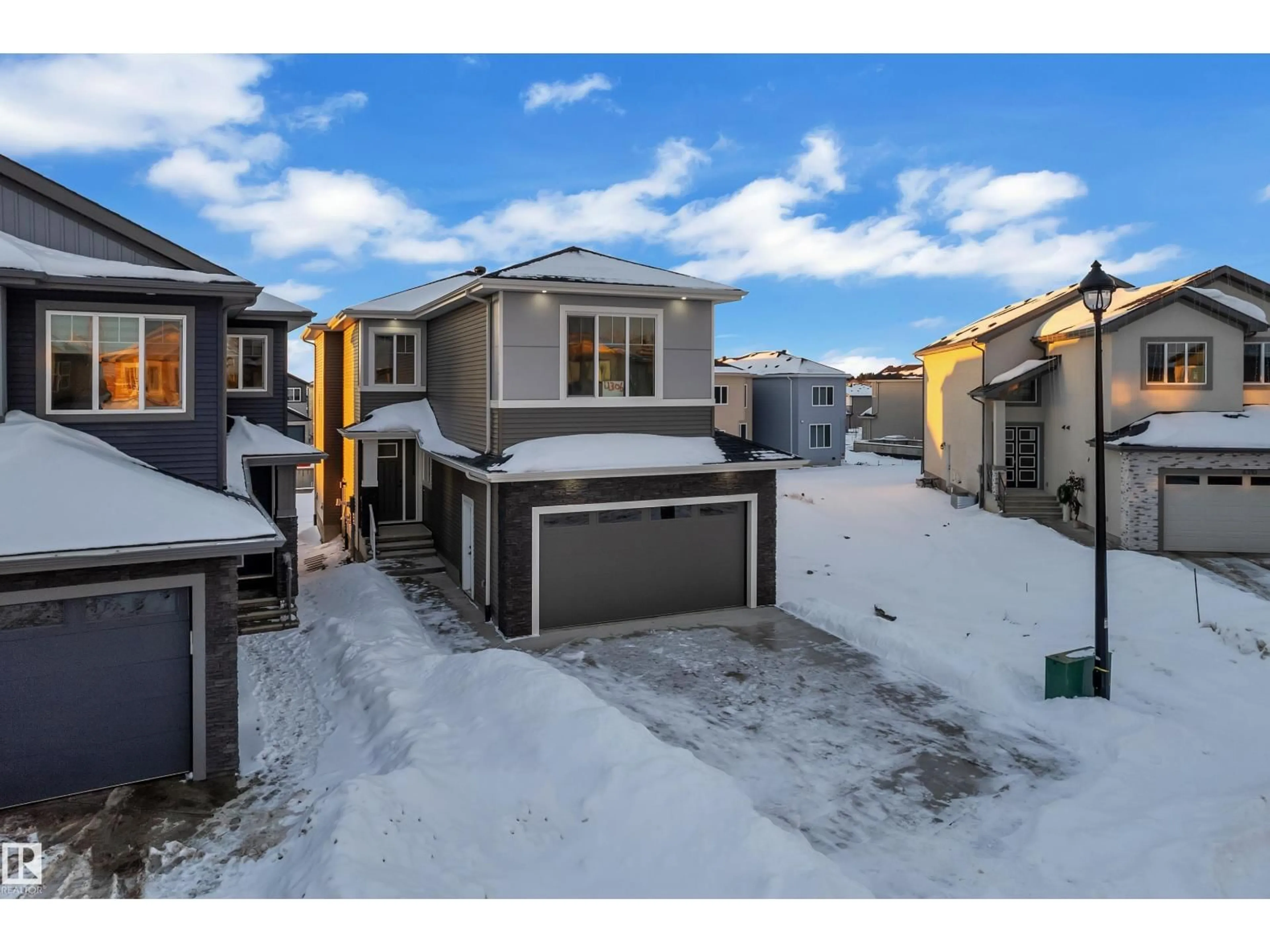 A pic from outside/outdoor area/front of a property/back of a property/a pic from drone, street for 4306 35 ST, Beaumont Alberta T4X3G4