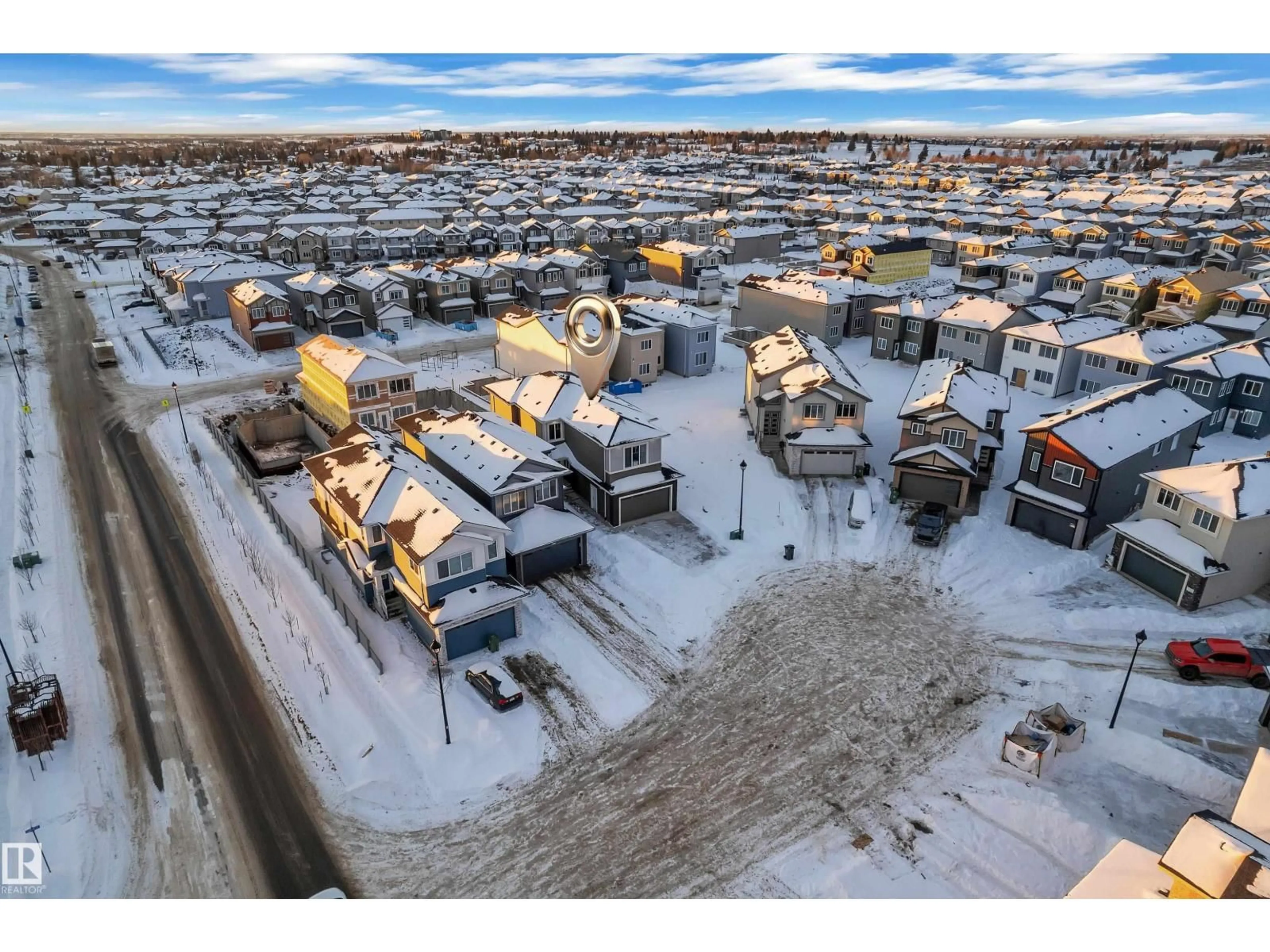 A pic from outside/outdoor area/front of a property/back of a property/a pic from drone, street for 4306 35 ST, Beaumont Alberta T4X3G4