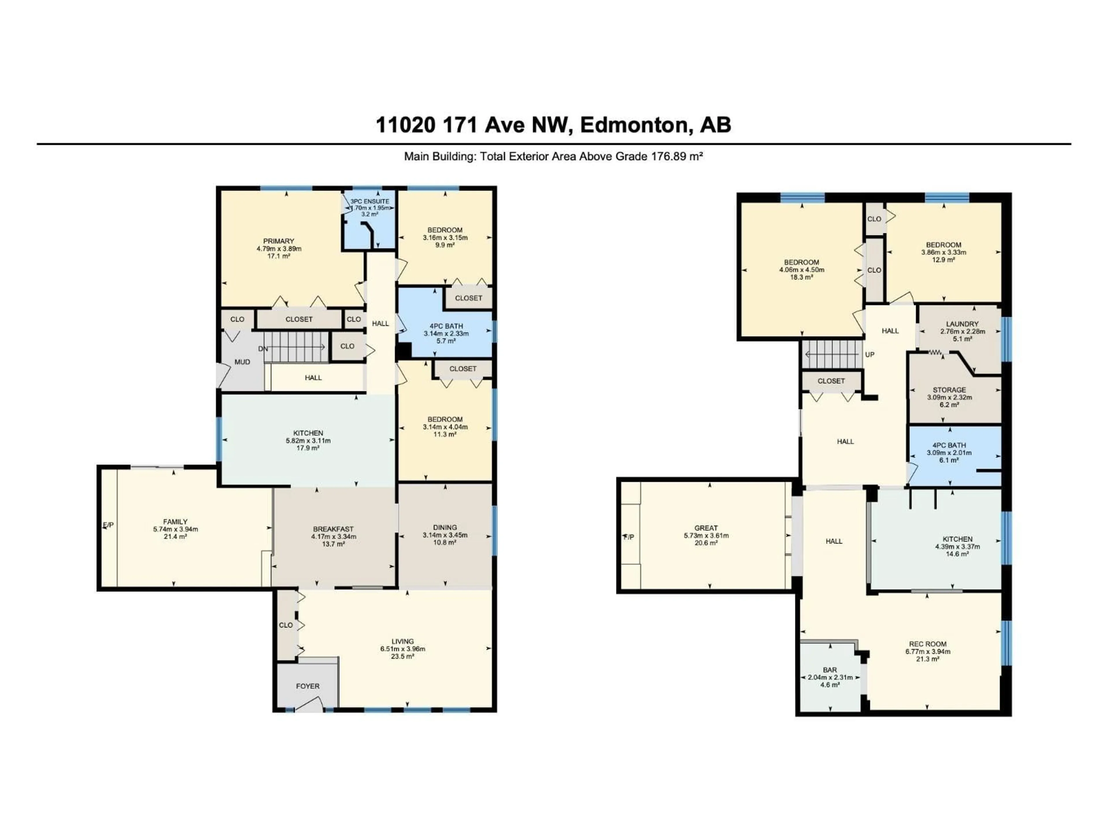 Floor plan for NW - 11020 171 AV, Edmonton Alberta T5X3J6