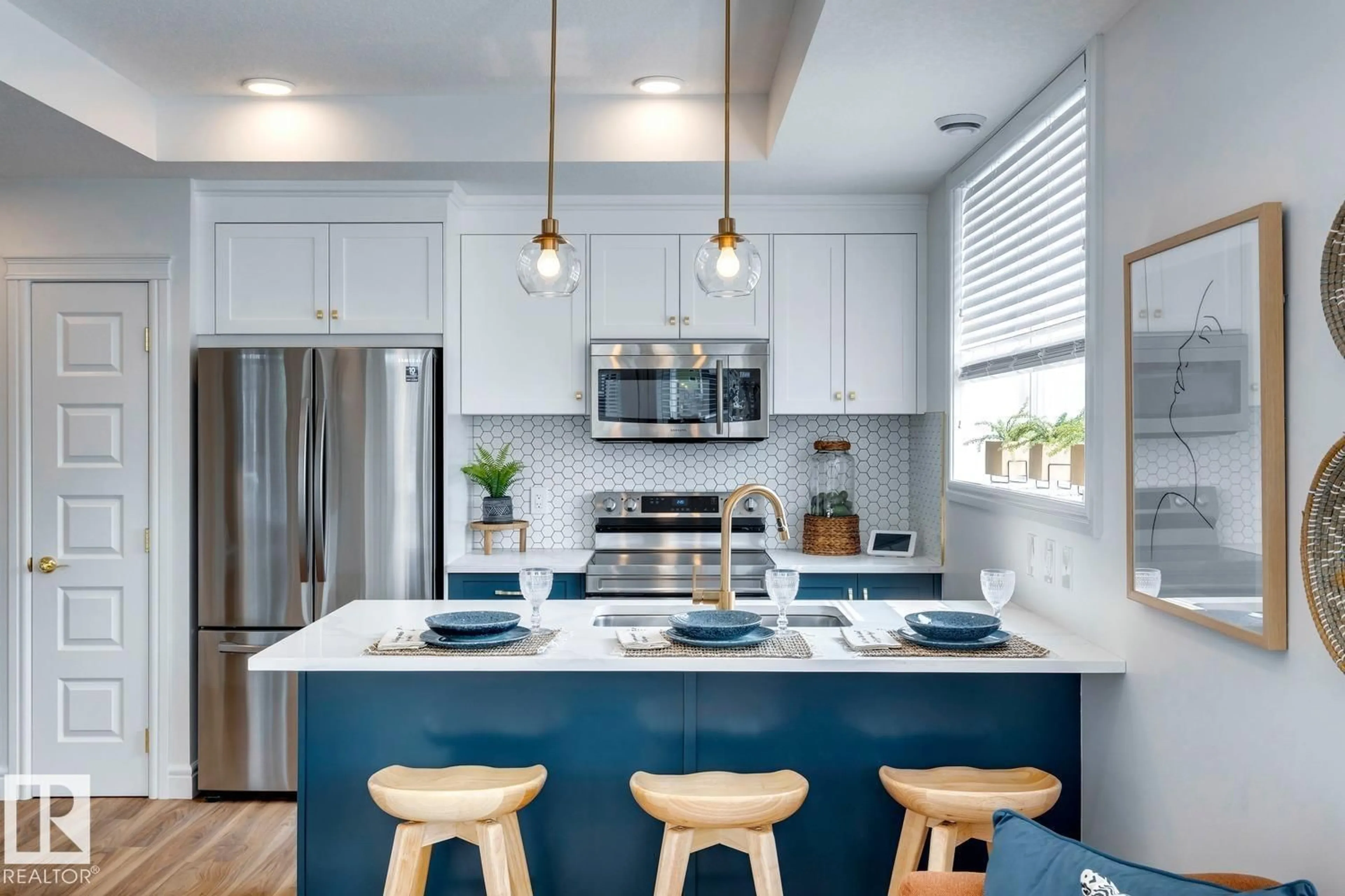 Contemporary kitchen, ceramic/tile floor for #43 - 16231 19 AV, Edmonton Alberta T6W5C6