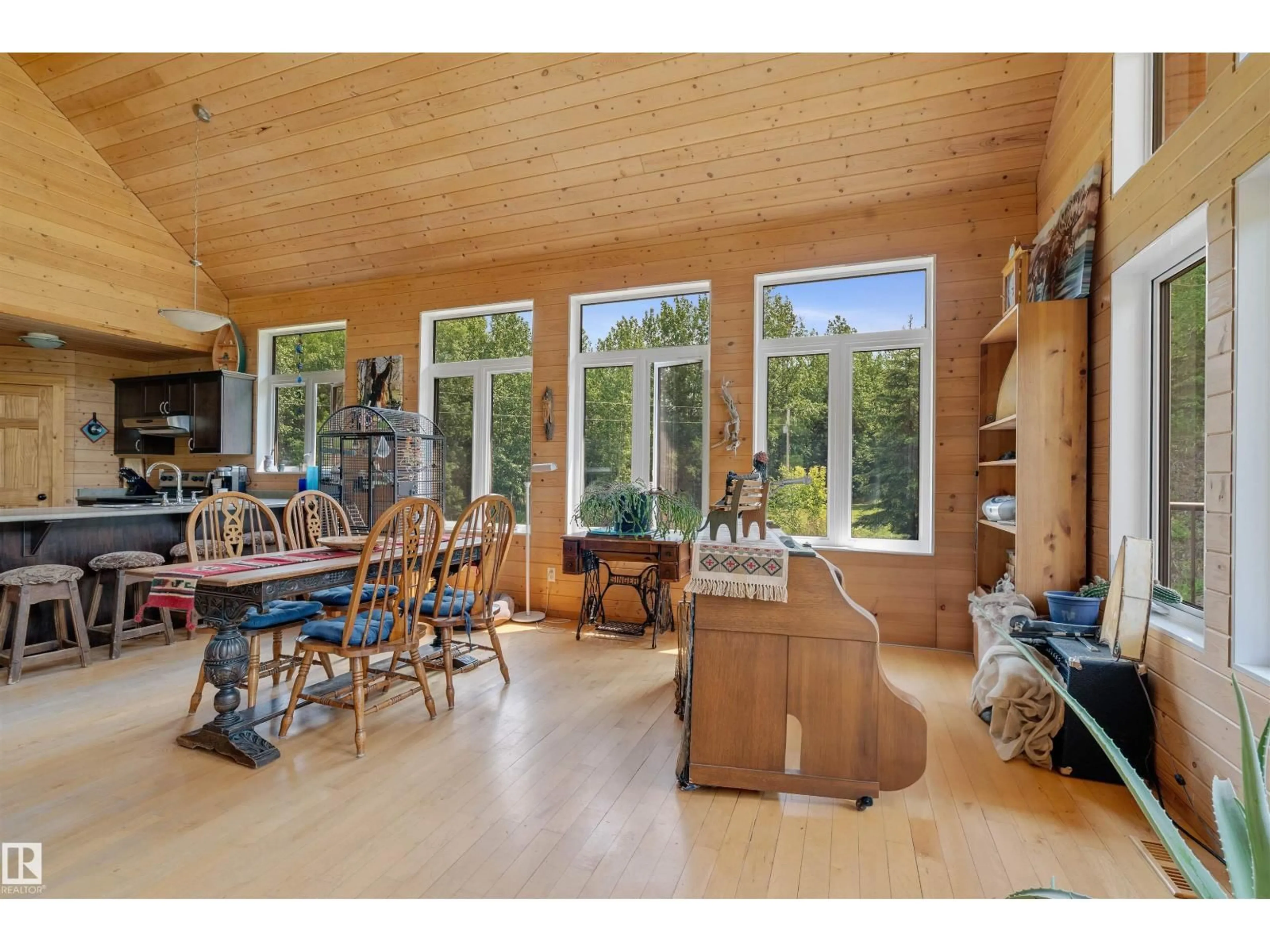 Open concept kitchen, wood/laminate floor for 53309 A 65 RANGE RD, Rural Parkland County Alberta T0E0T0