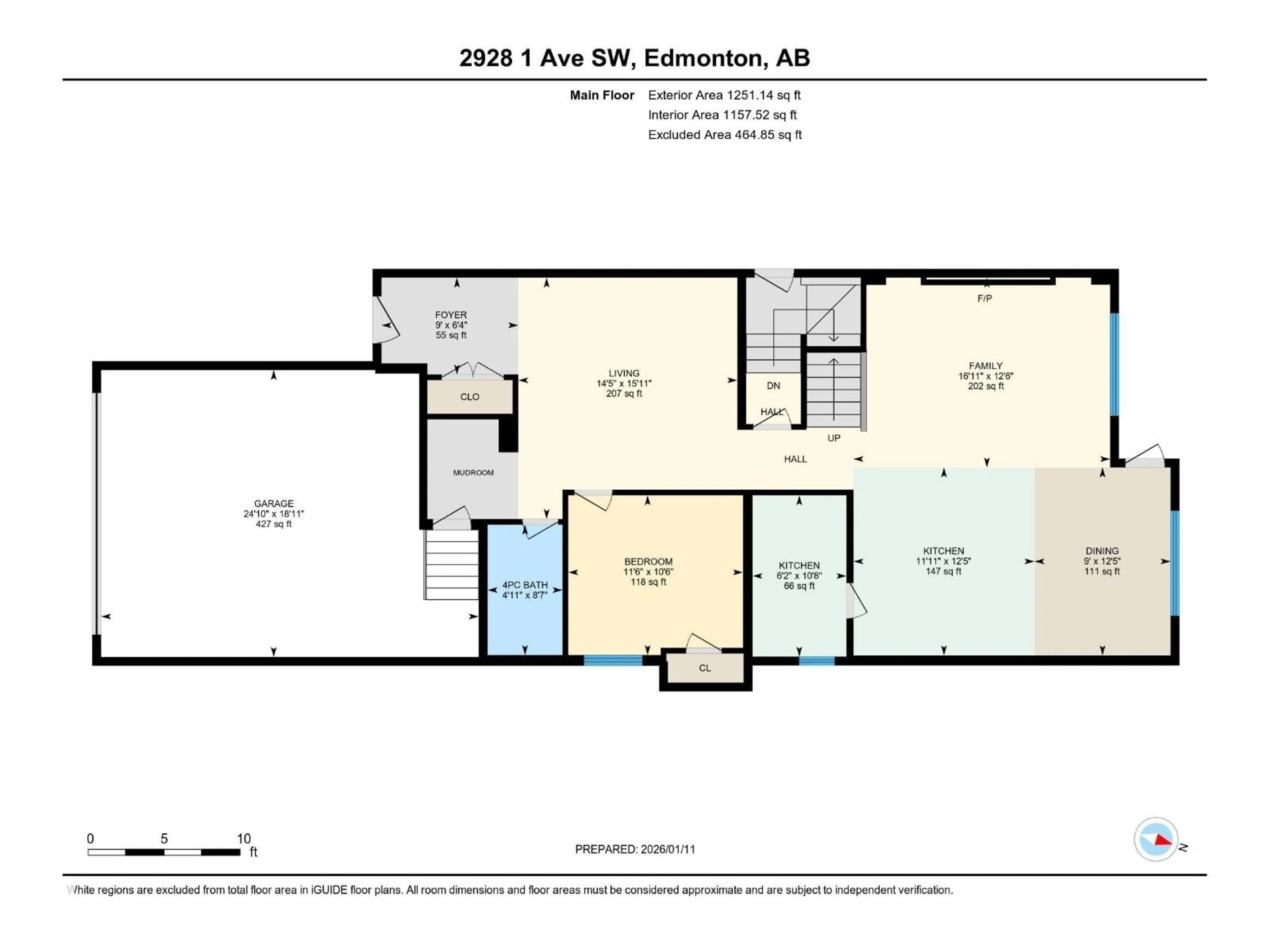 Floor plan for SW - 2928 1 AV, Edmonton Alberta T6X3E2
