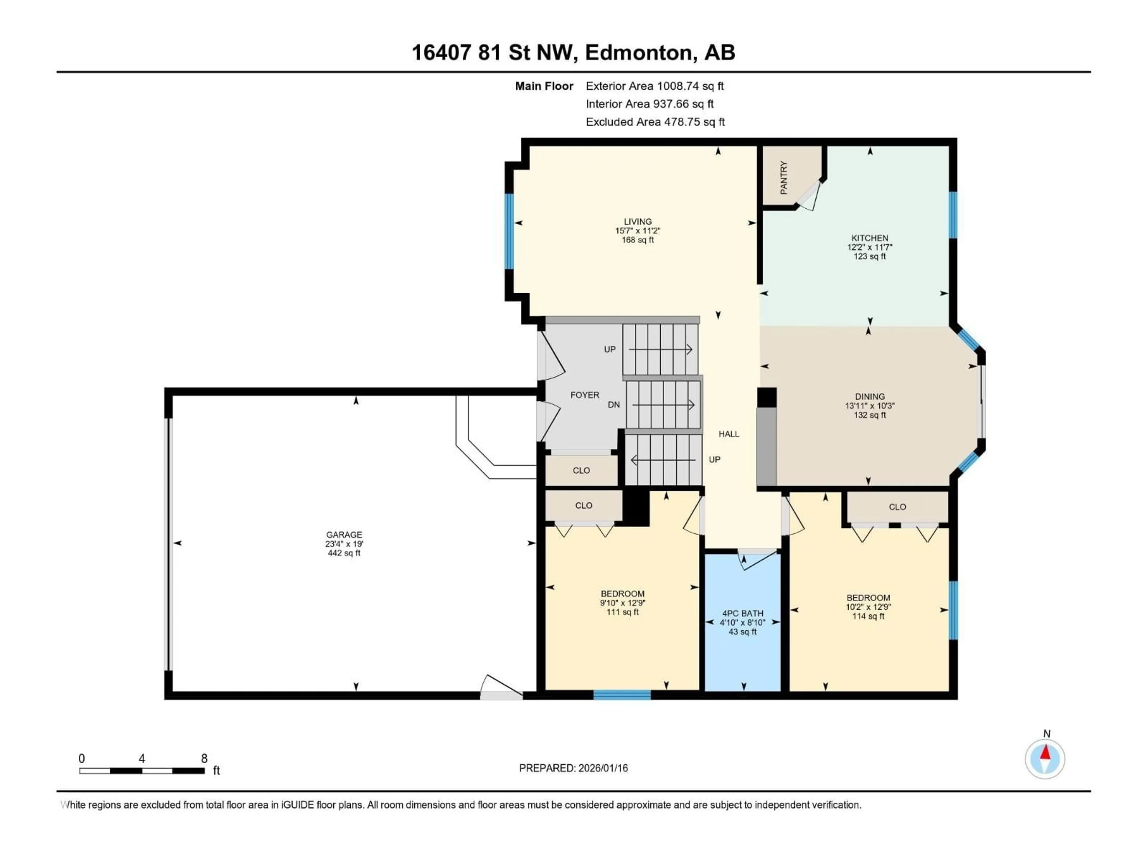 Floor plan for NW - 16407 81 ST, Edmonton Alberta T5Z3J3