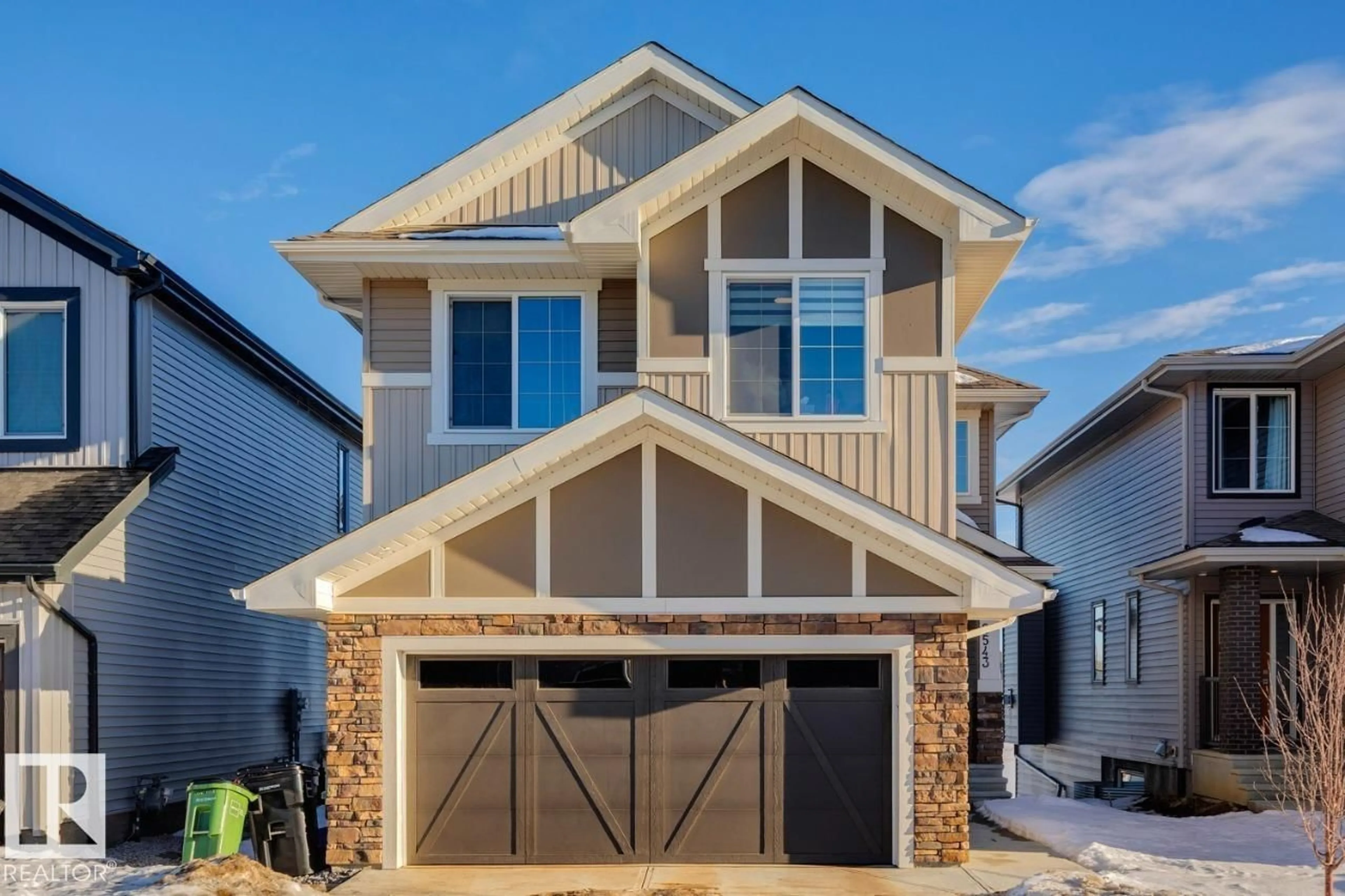 Home with vinyl exterior material, street for NW - 2543 208 ST, Edmonton Alberta T6M0N9