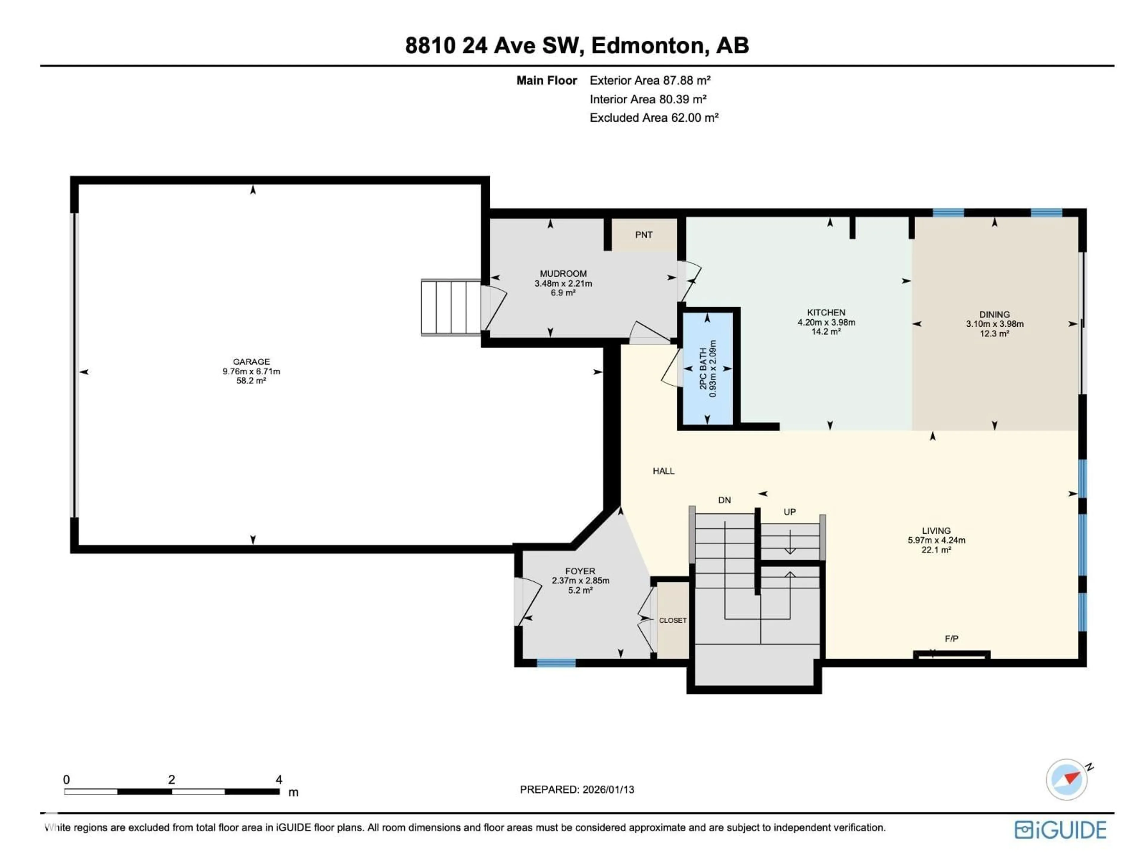 Floor plan for 8810 24 AV, Edmonton Alberta T6X2C9