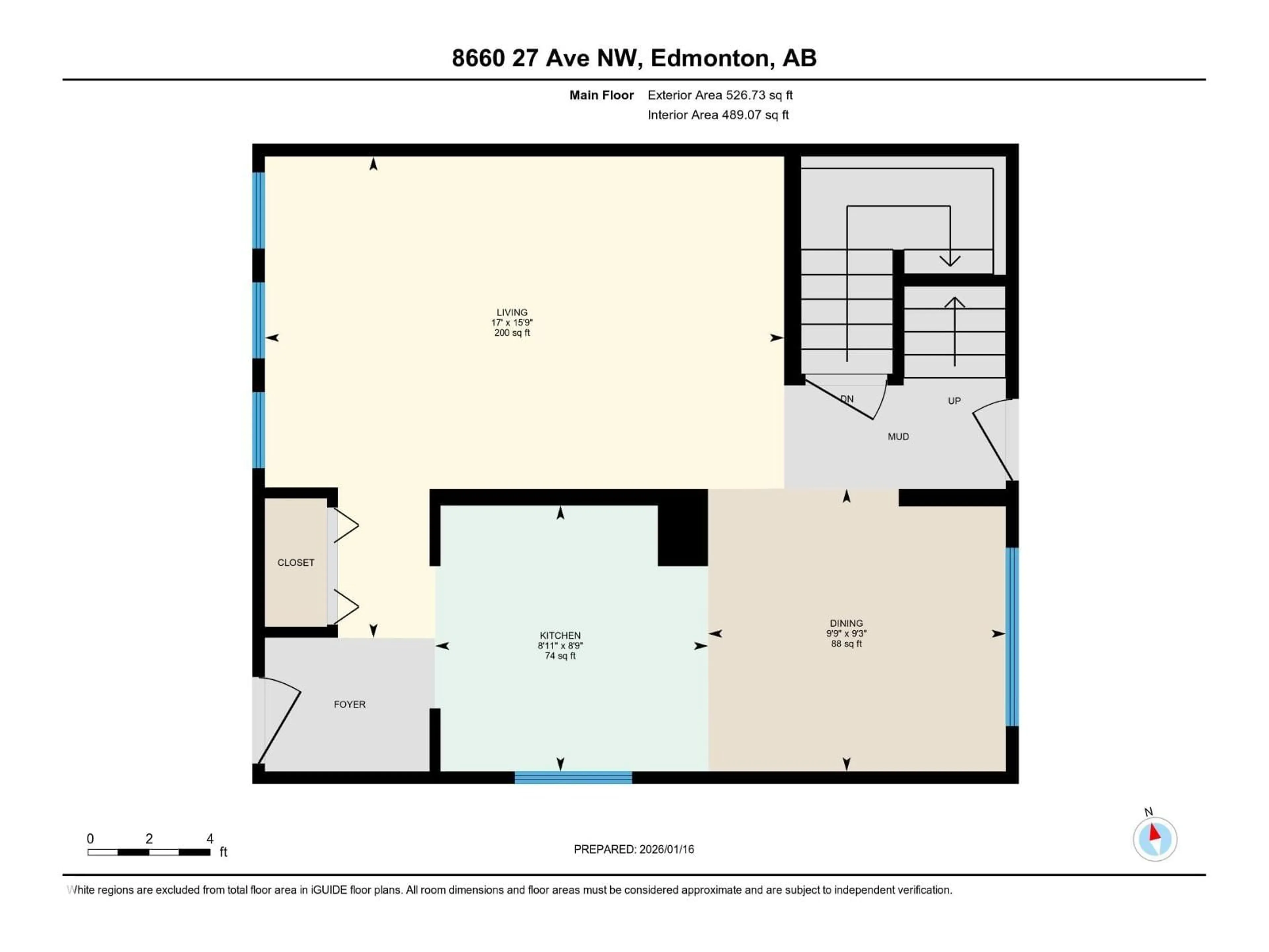 Floor plan for 8660 27 AV, Edmonton Alberta T6K2X4