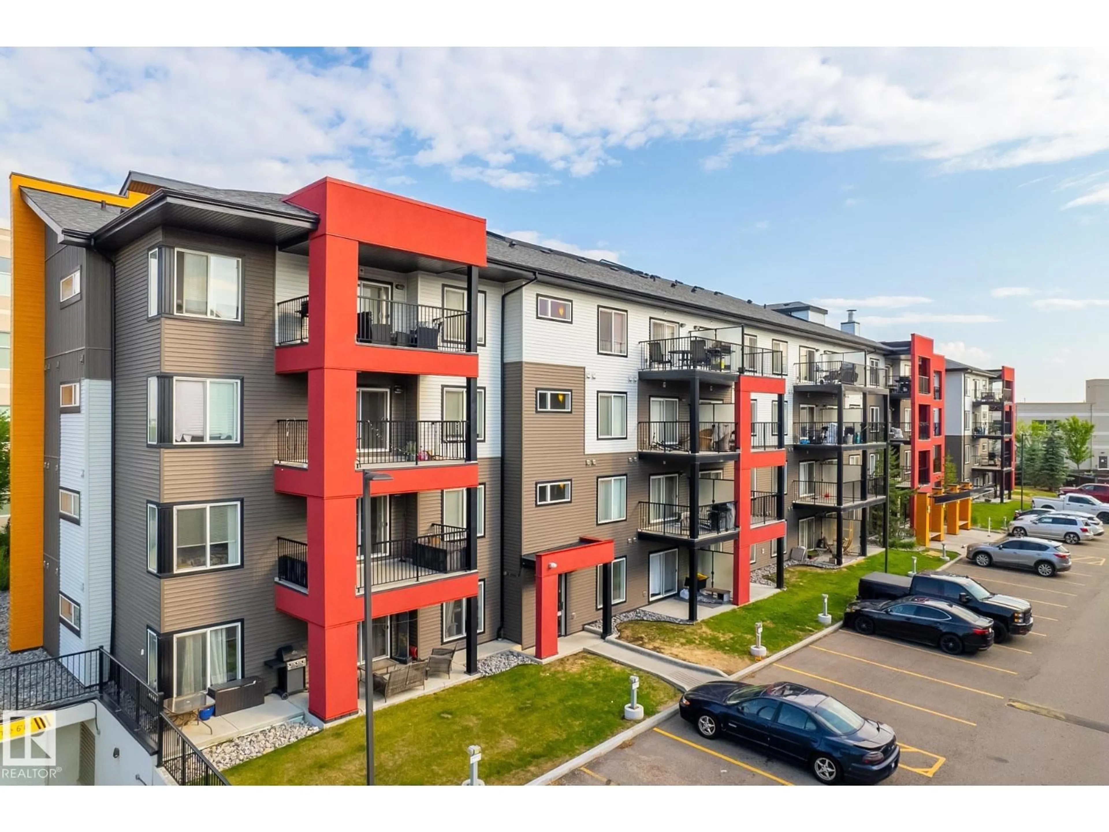 A pic from outside/outdoor area/front of a property/back of a property/a pic from drone, street for #112 - 340 WINDERMERE RD, Edmonton Alberta T6W2P2