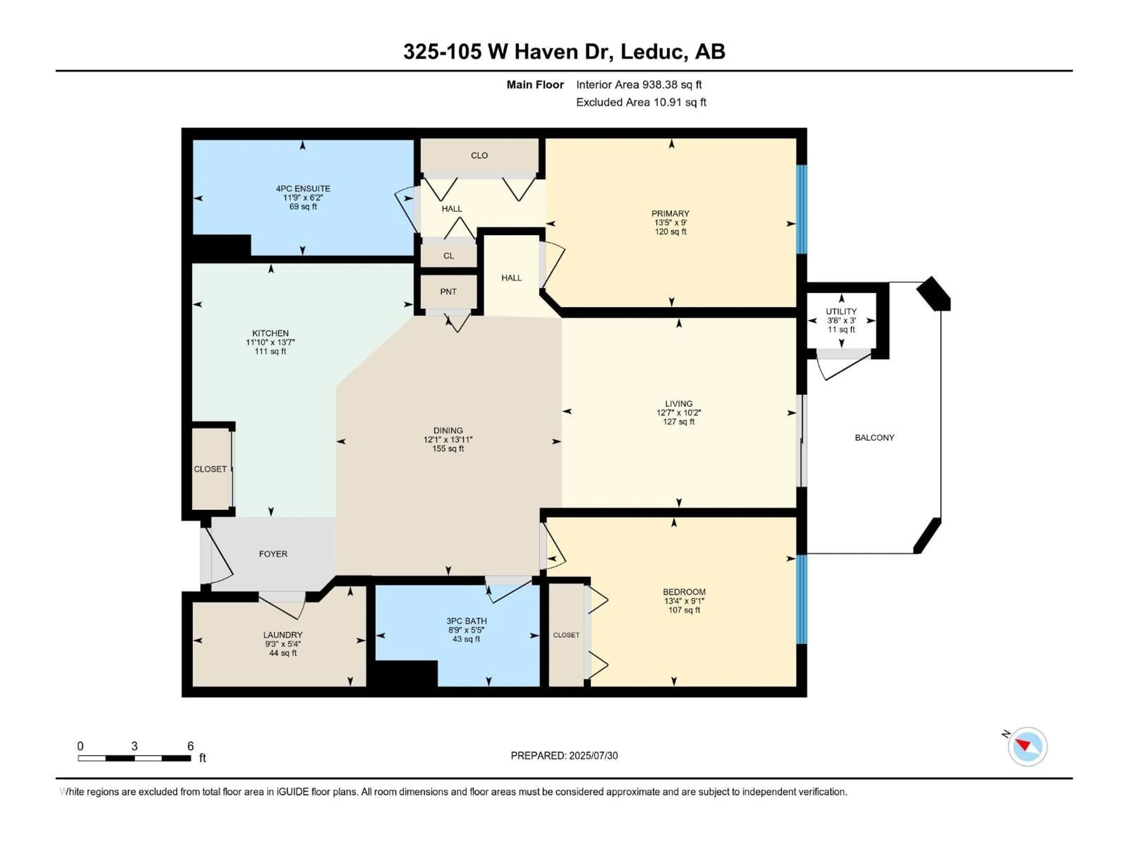 Floor plan for 325 105 WEST HAVEN DR, Leduc Alberta T6W1H9