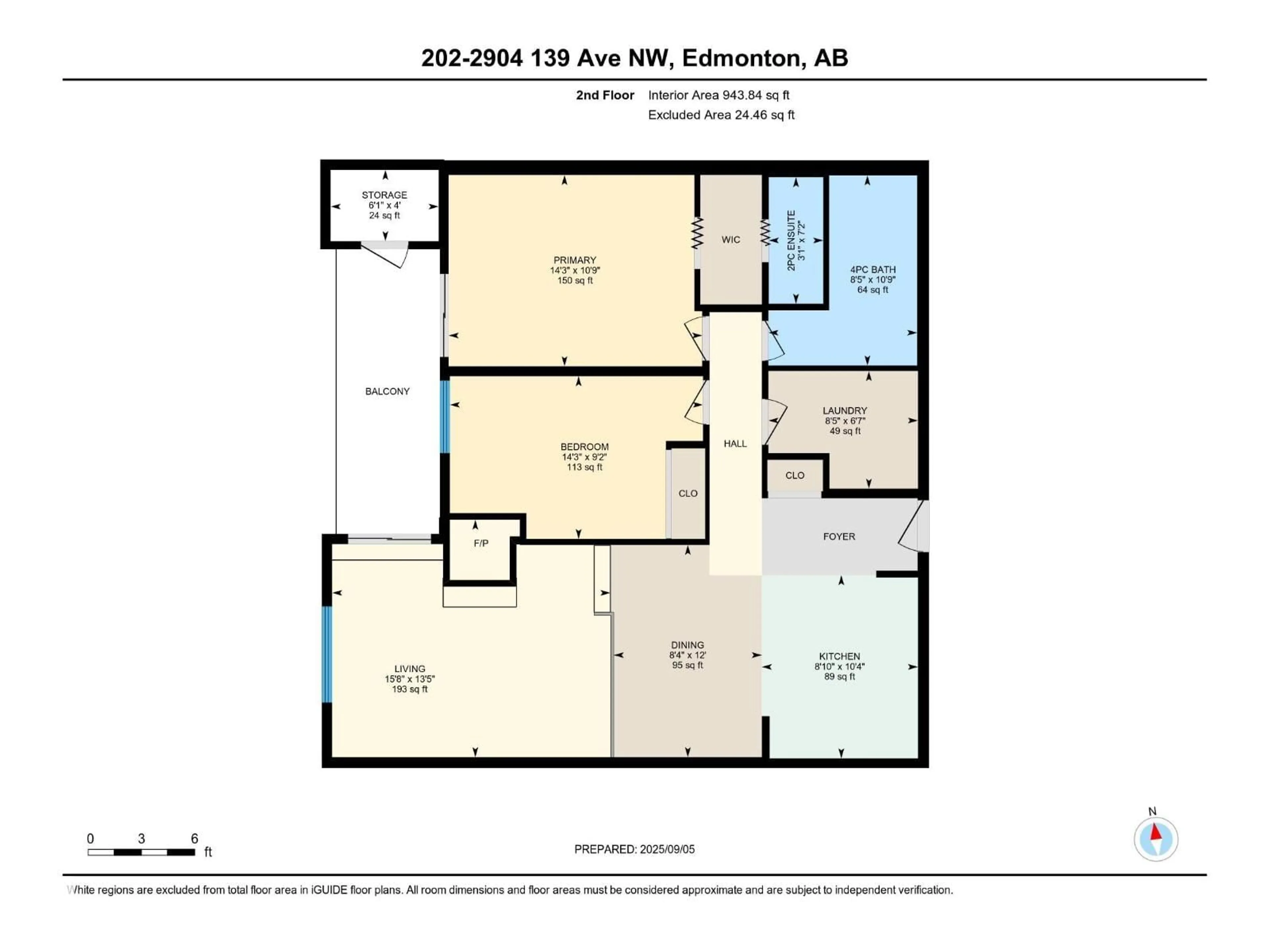 Floor plan for 202 - 2904 139 AV, Edmonton Alberta T5Y1P7